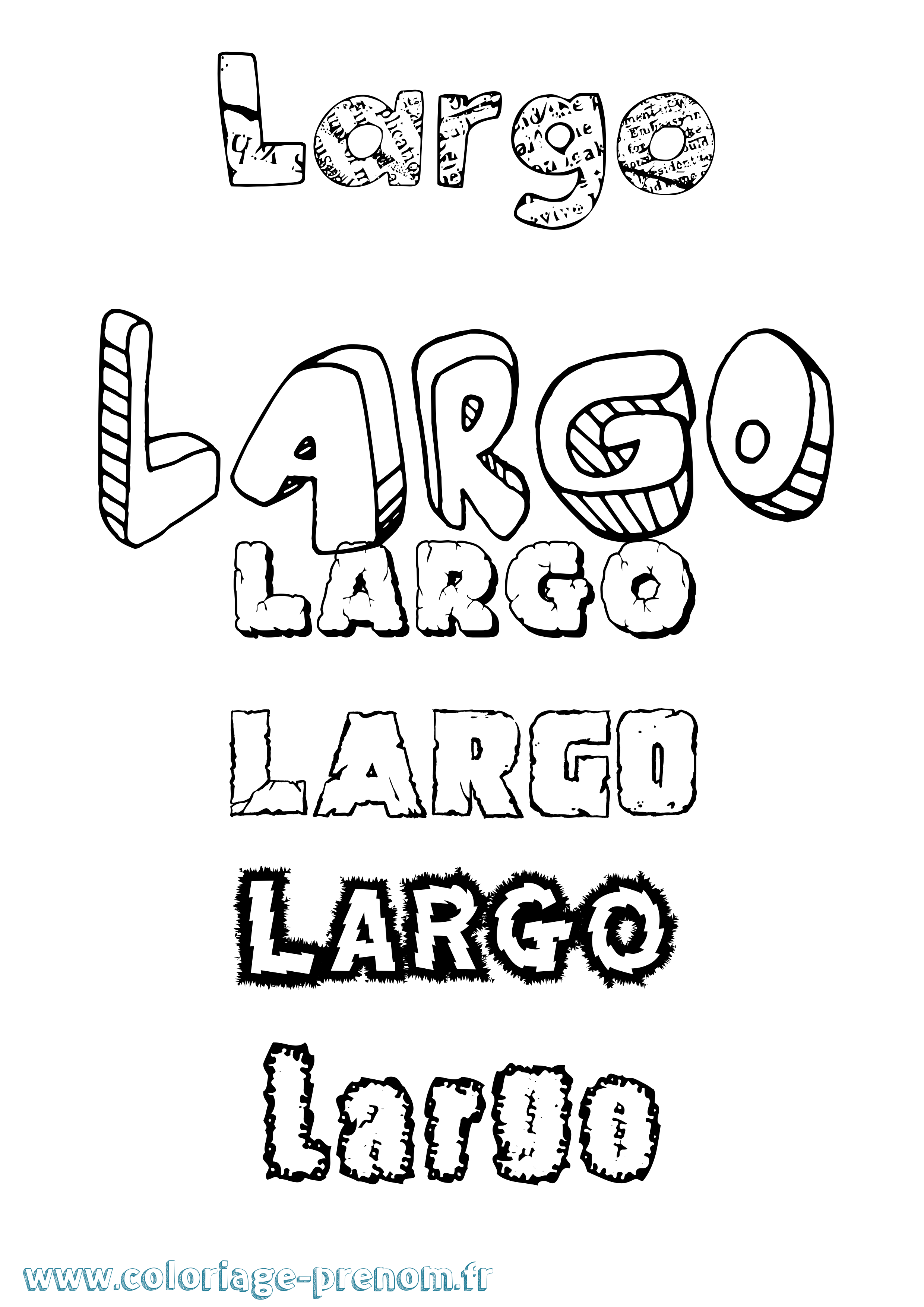 Coloriage Largo Destructuré Coloriage prénom Largo Destructuré