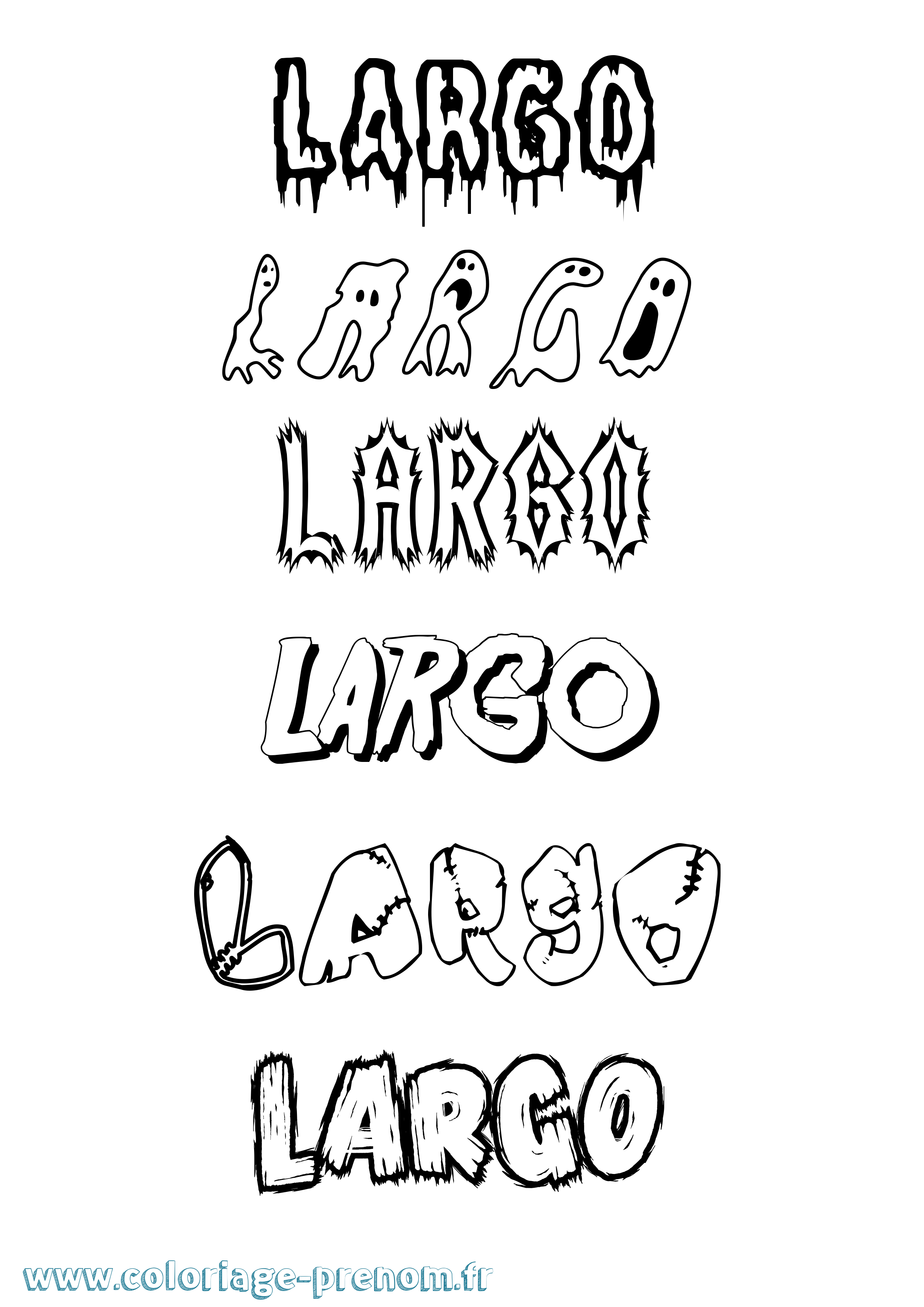 Coloriage Largo Frisson Coloriage prénom Largo Frisson