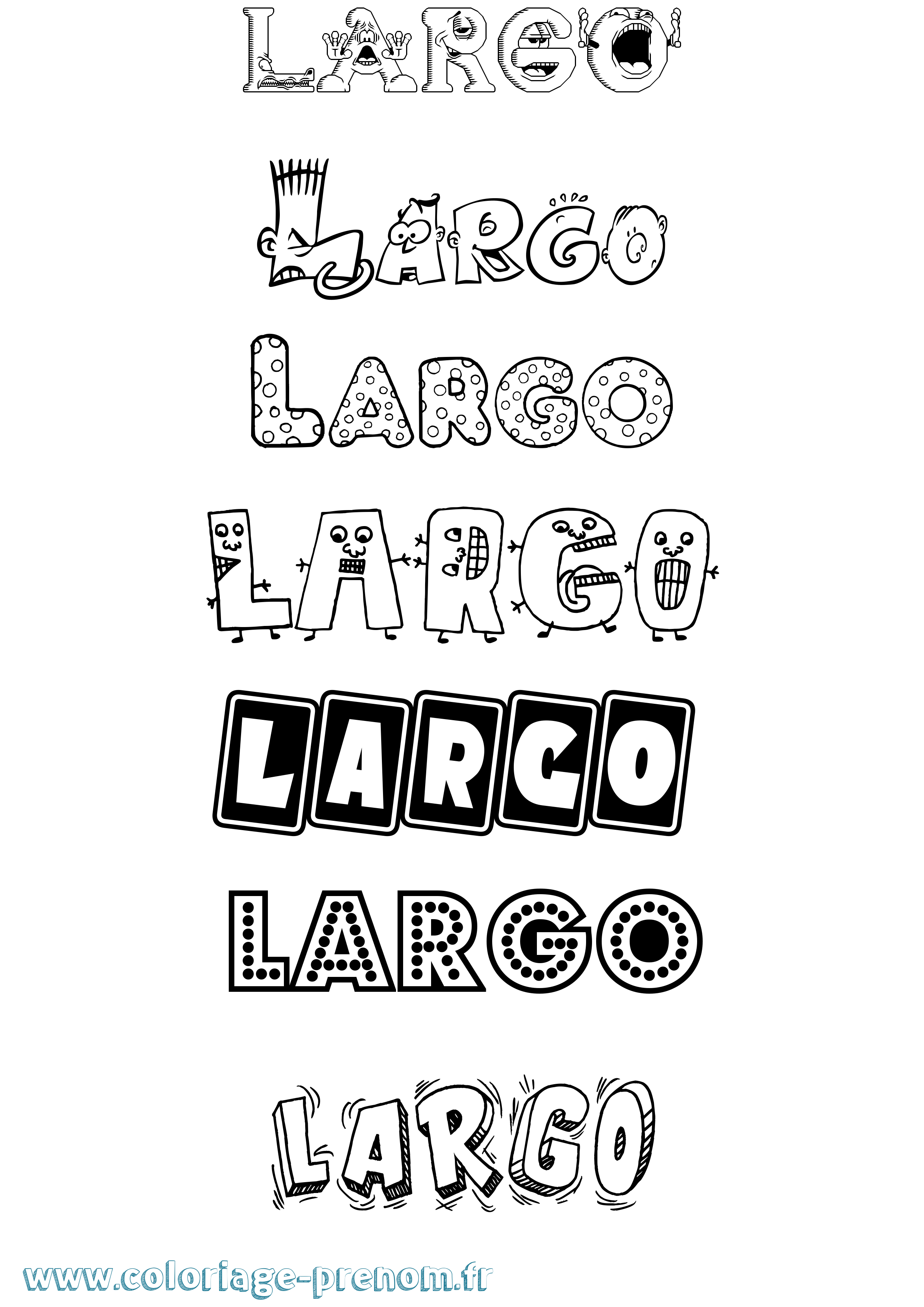 Coloriage Largo Fun Coloriage prénom Largo Fun