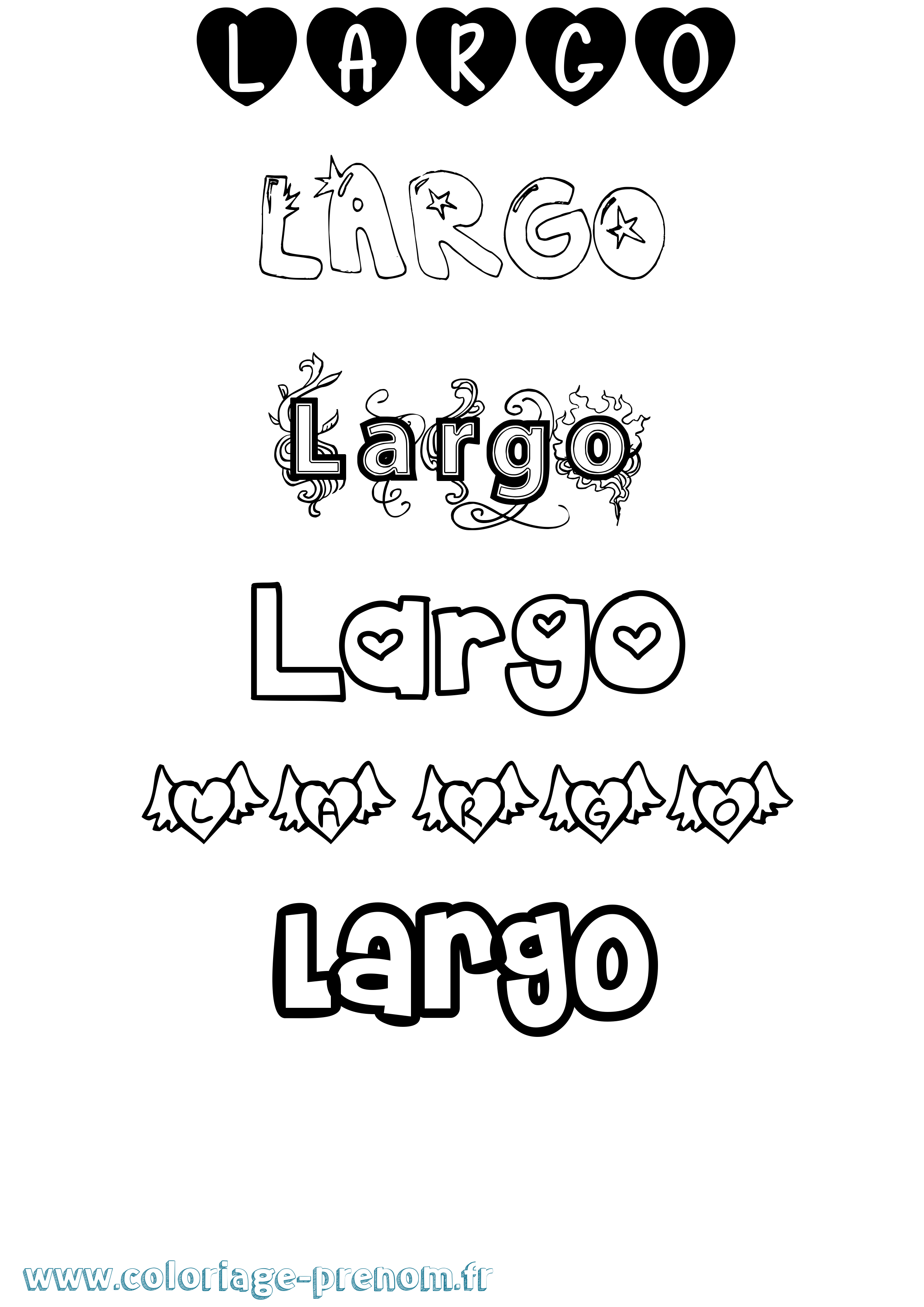 Coloriage Largo Girly Coloriage prénom Largo Girly