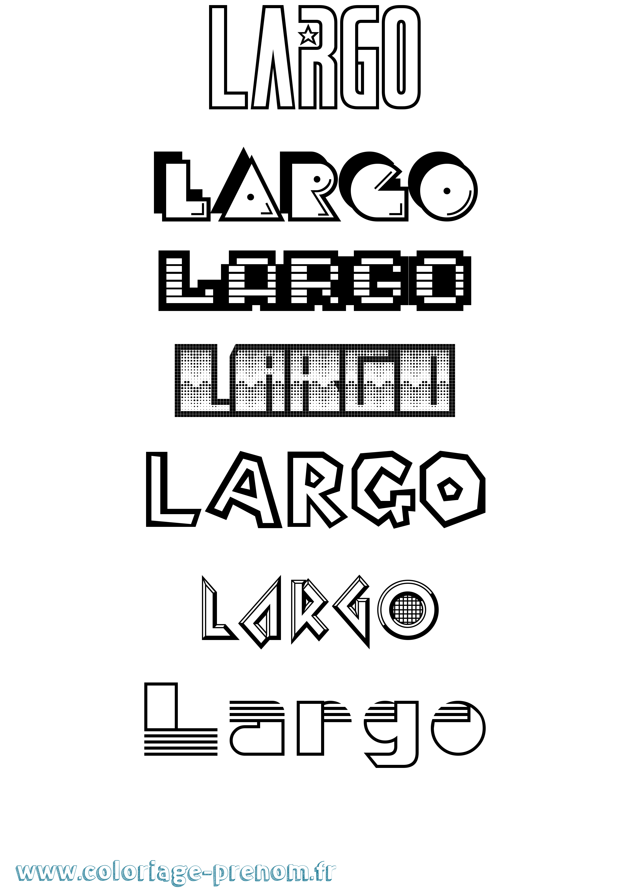 Coloriage Largo Jeux Vidéos Coloriage prénom Largo Jeux Vidéos