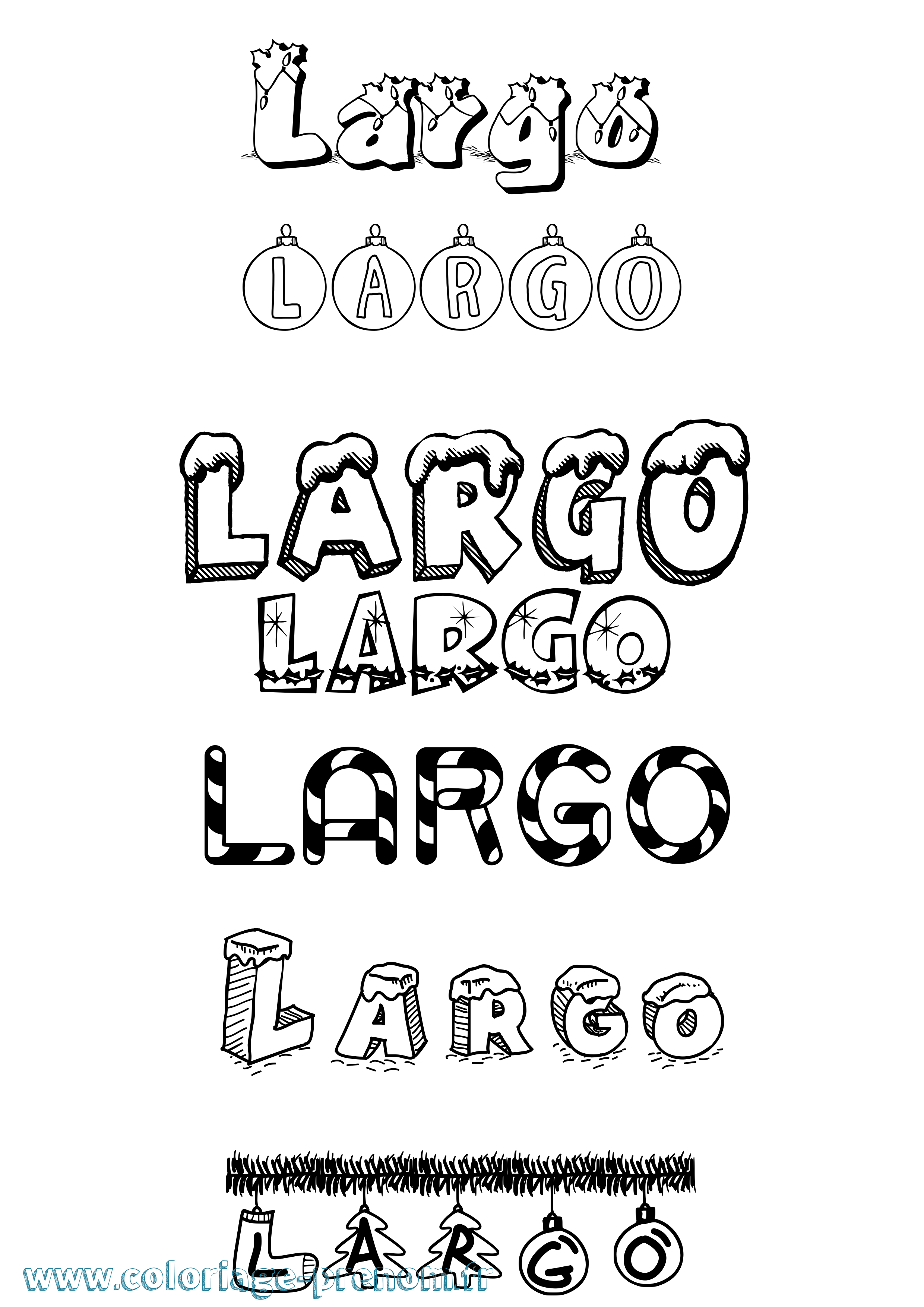 Coloriage Largo Noël Coloriage prénom Largo Noël