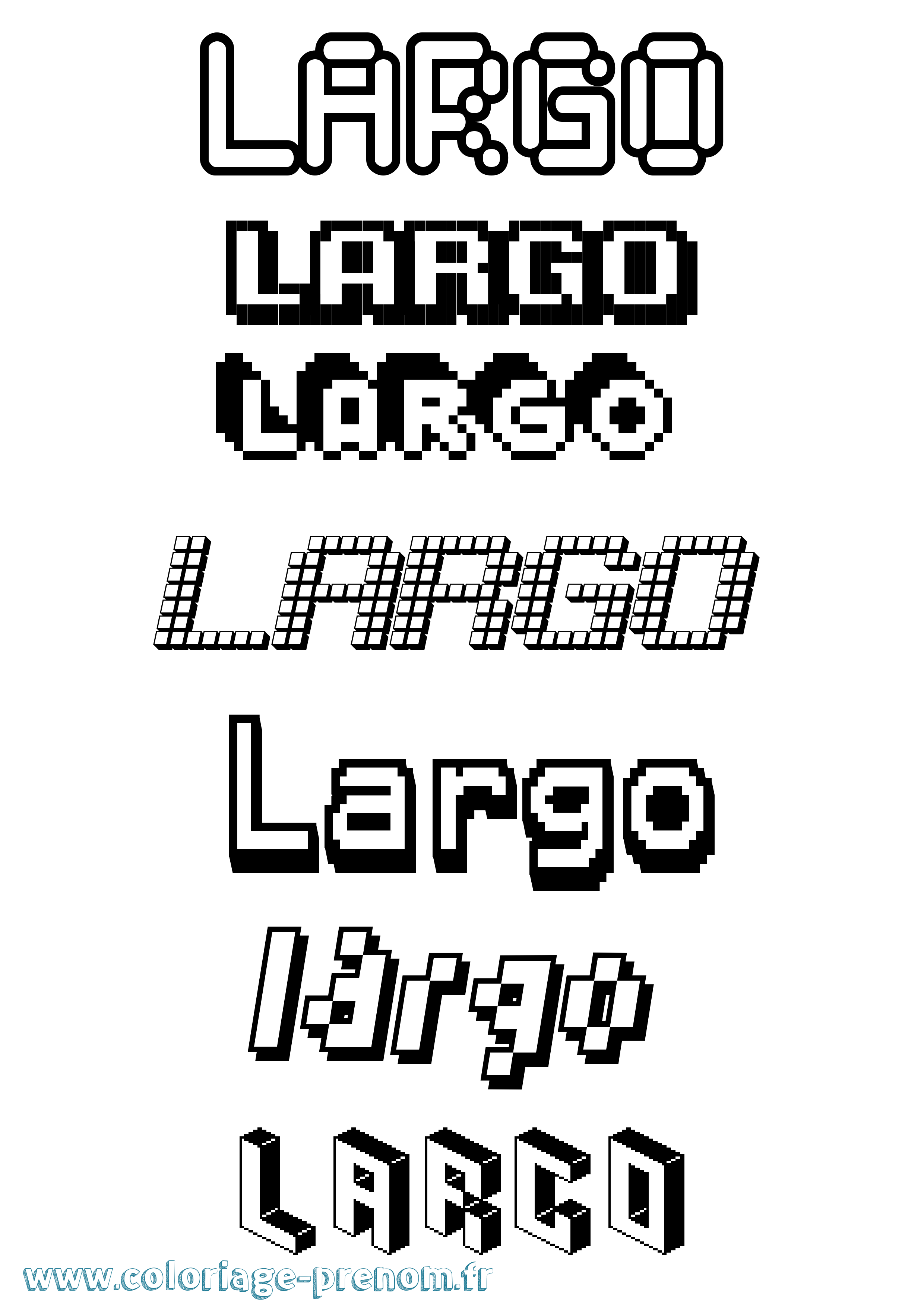 Coloriage Largo Pixel Coloriage prénom Largo Pixel