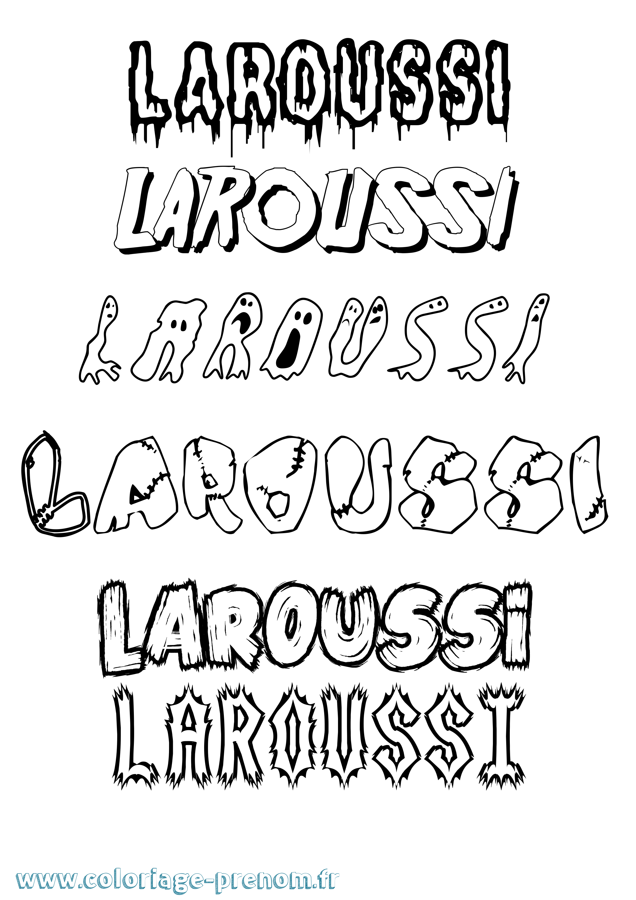 Coloriage Laroussi Frisson Coloriage prénom Laroussi Frisson