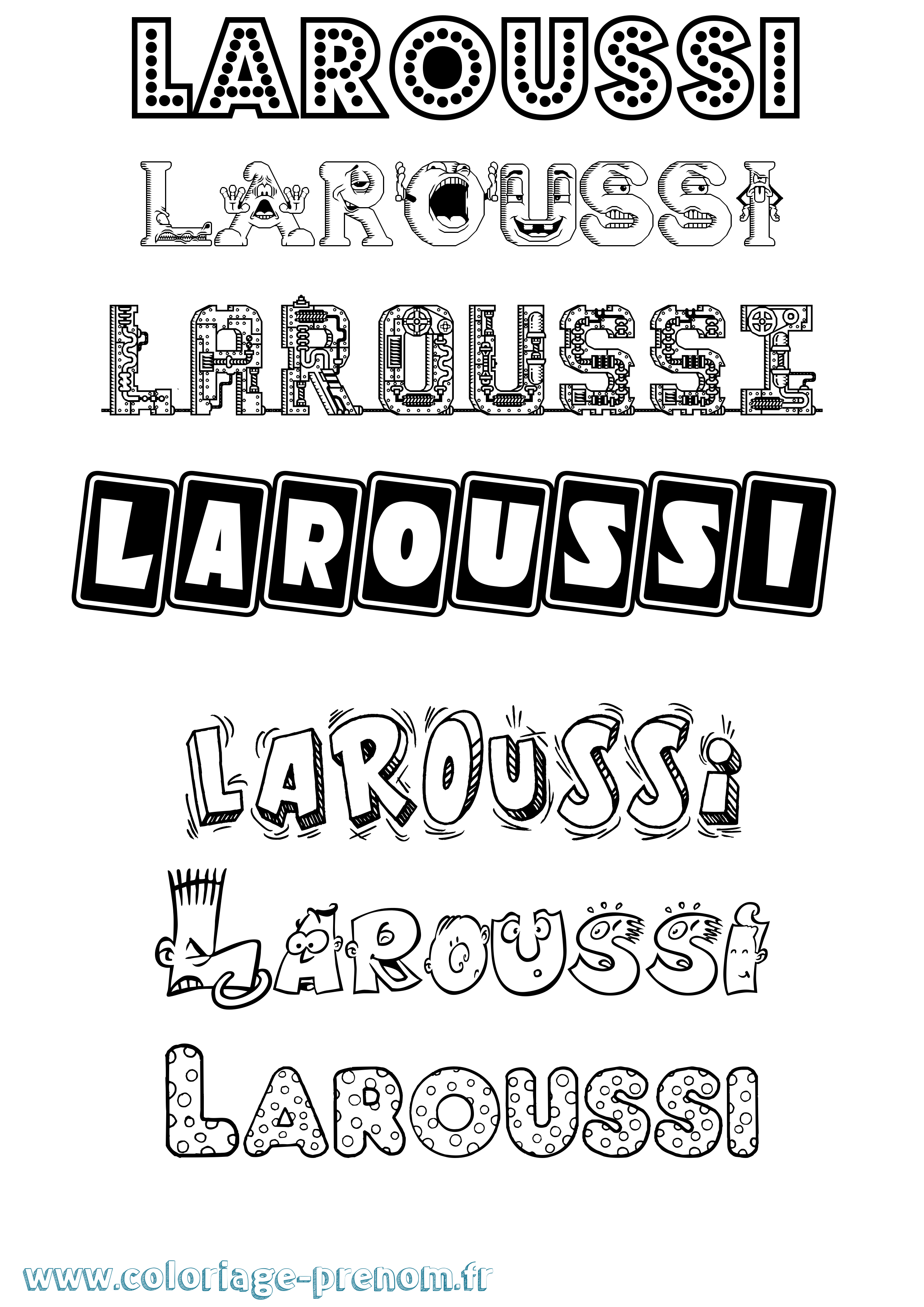 Coloriage Laroussi Fun Coloriage prénom Laroussi Fun