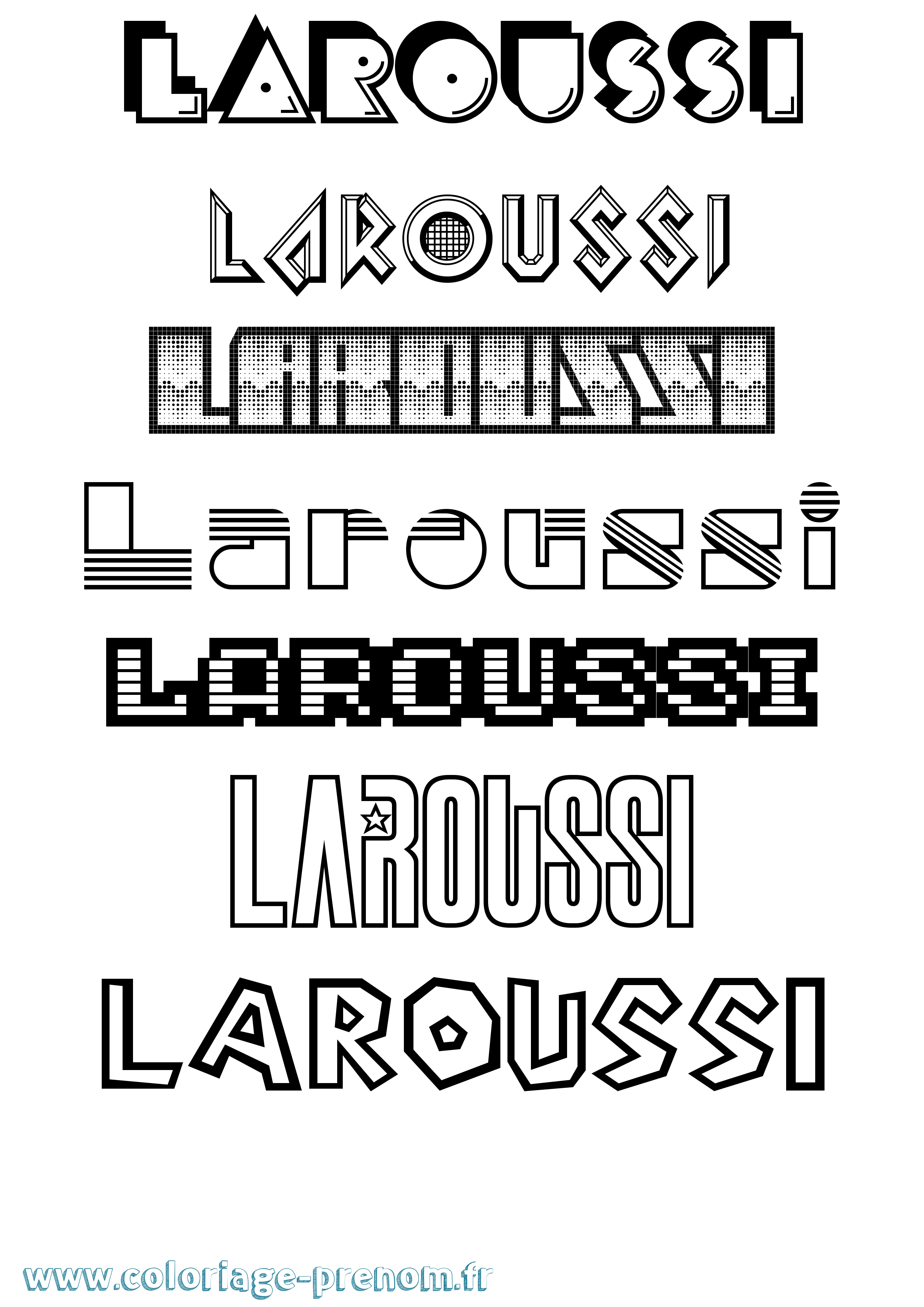 Coloriage Laroussi Jeux Vidéos Coloriage prénom Laroussi Jeux Vidéos