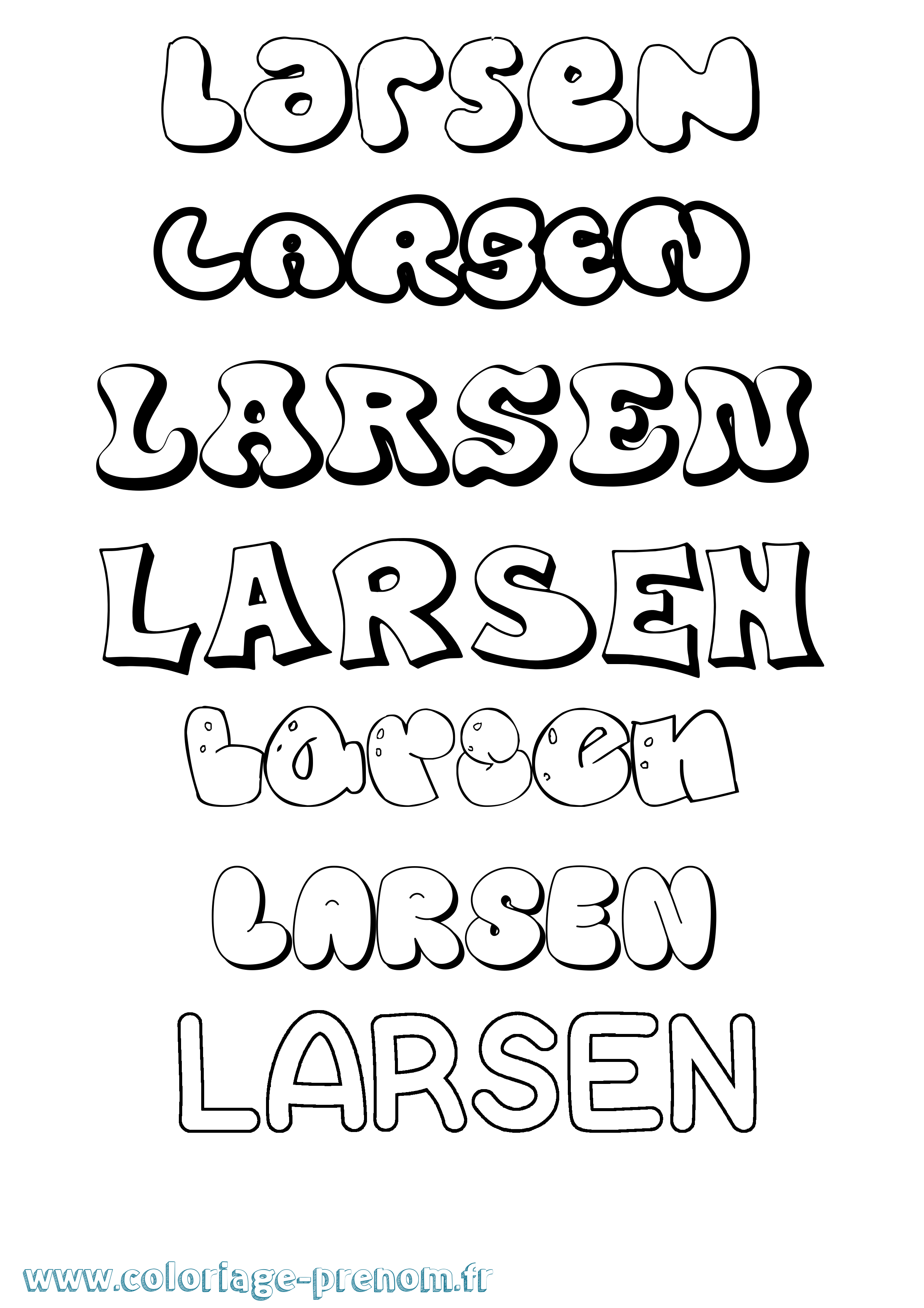 Coloriage Larsen Bubble Coloriage prénom Larsen Bubble