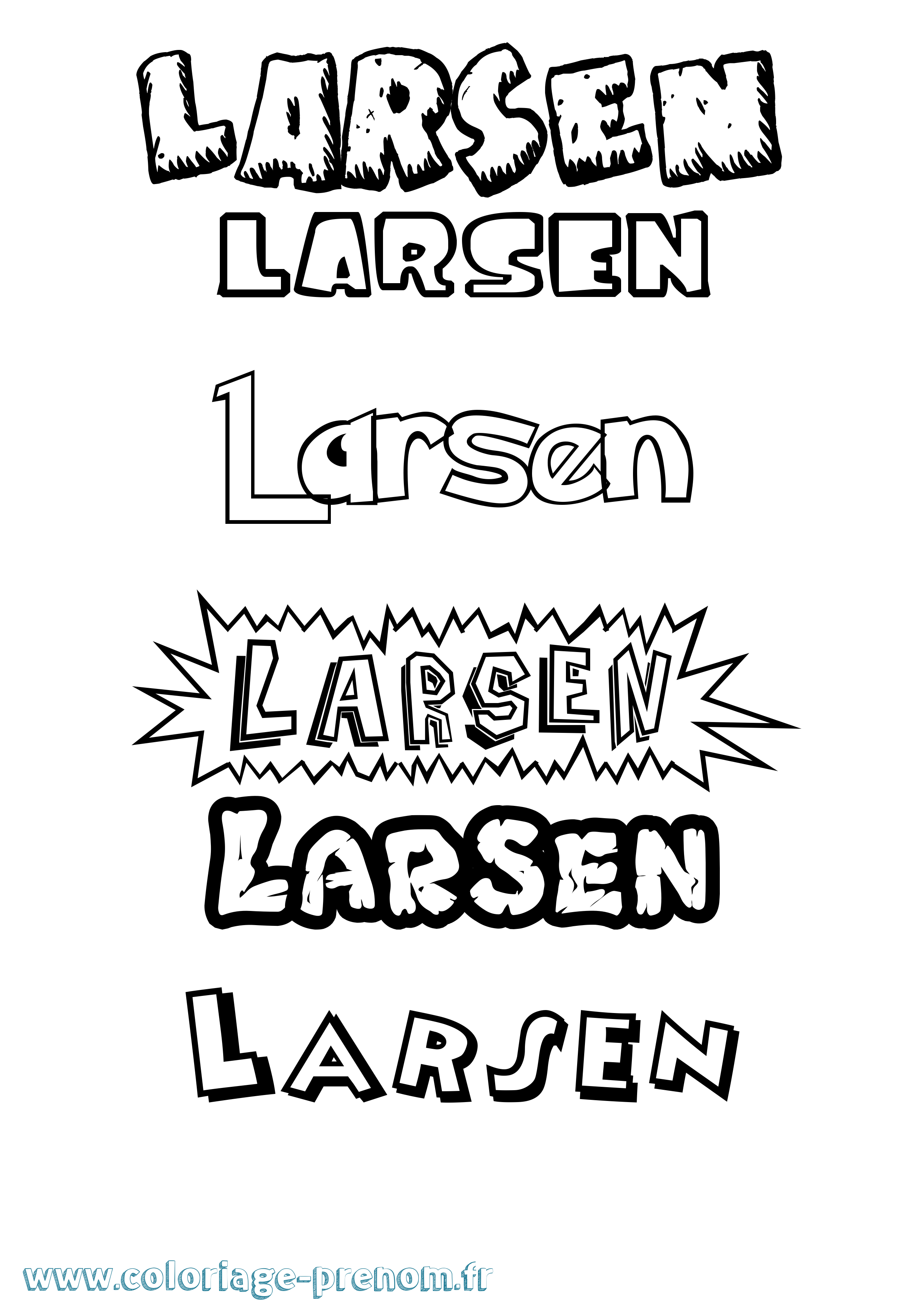 Coloriage Larsen Dessin Animé Coloriage prénom Larsen Dessin Animé
