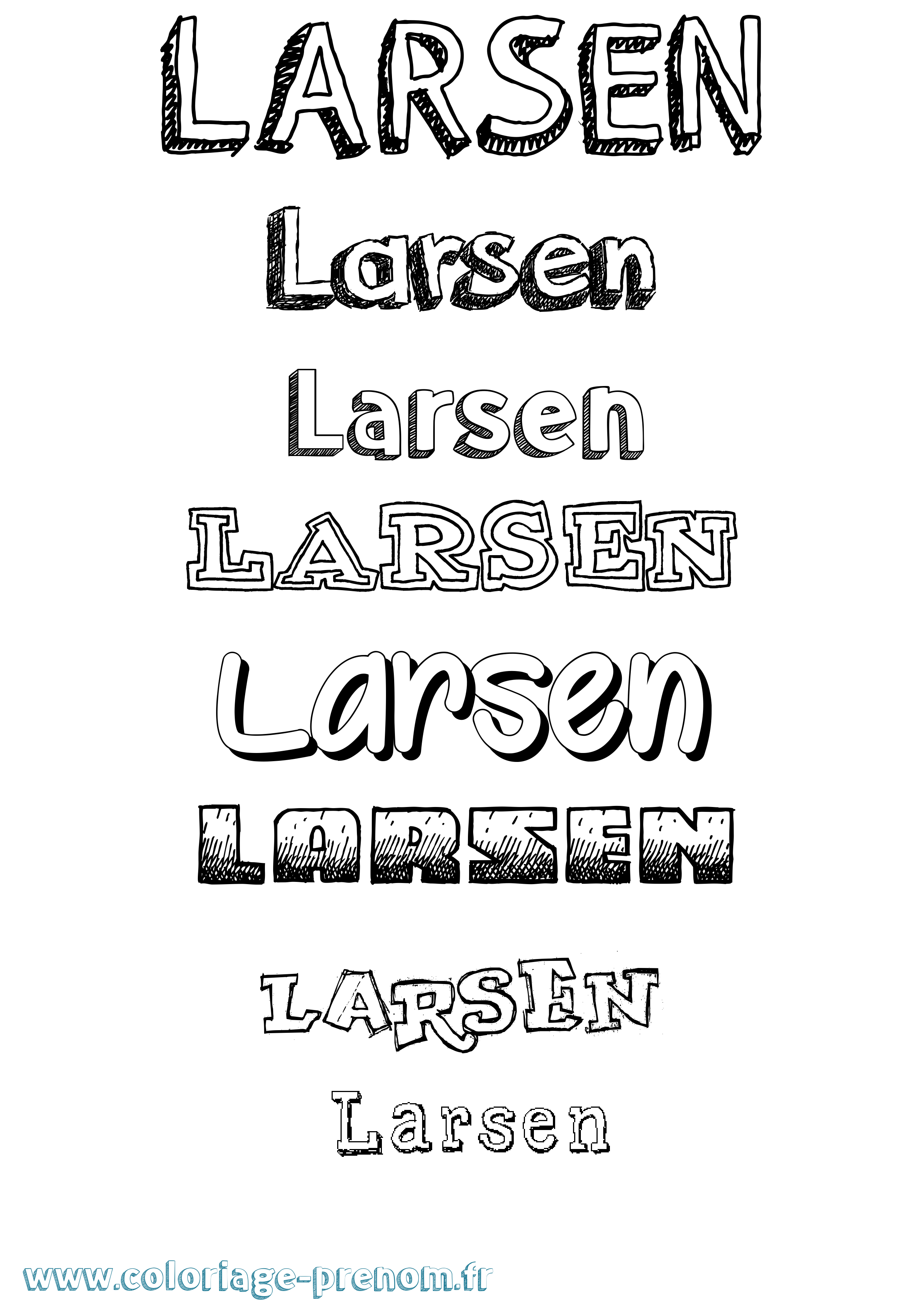 Coloriage Larsen Dessiné Coloriage prénom Larsen Dessiné