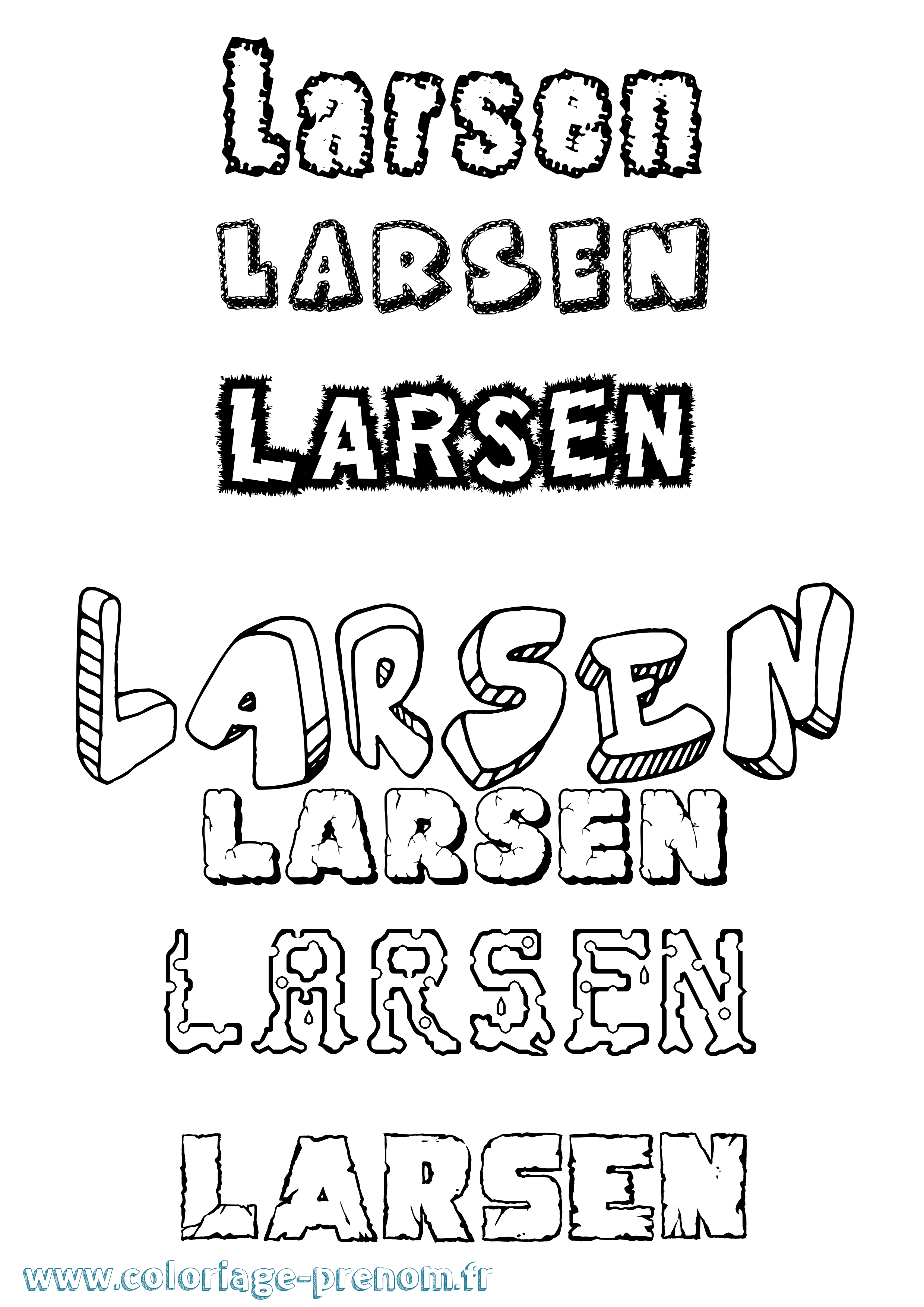 Coloriage Larsen Destructuré Coloriage prénom Larsen Destructuré
