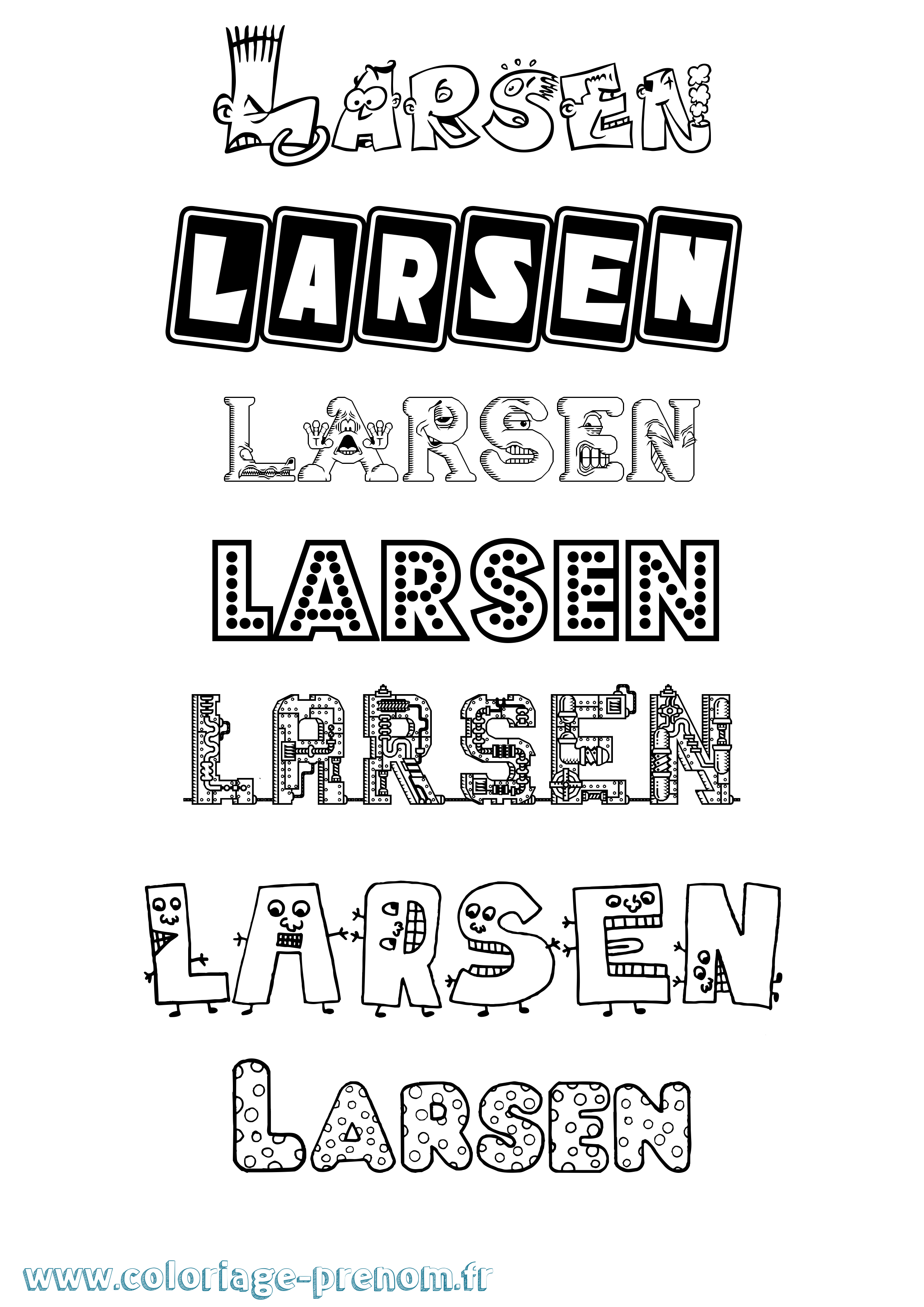 Coloriage Larsen Fun Coloriage prénom Larsen Fun