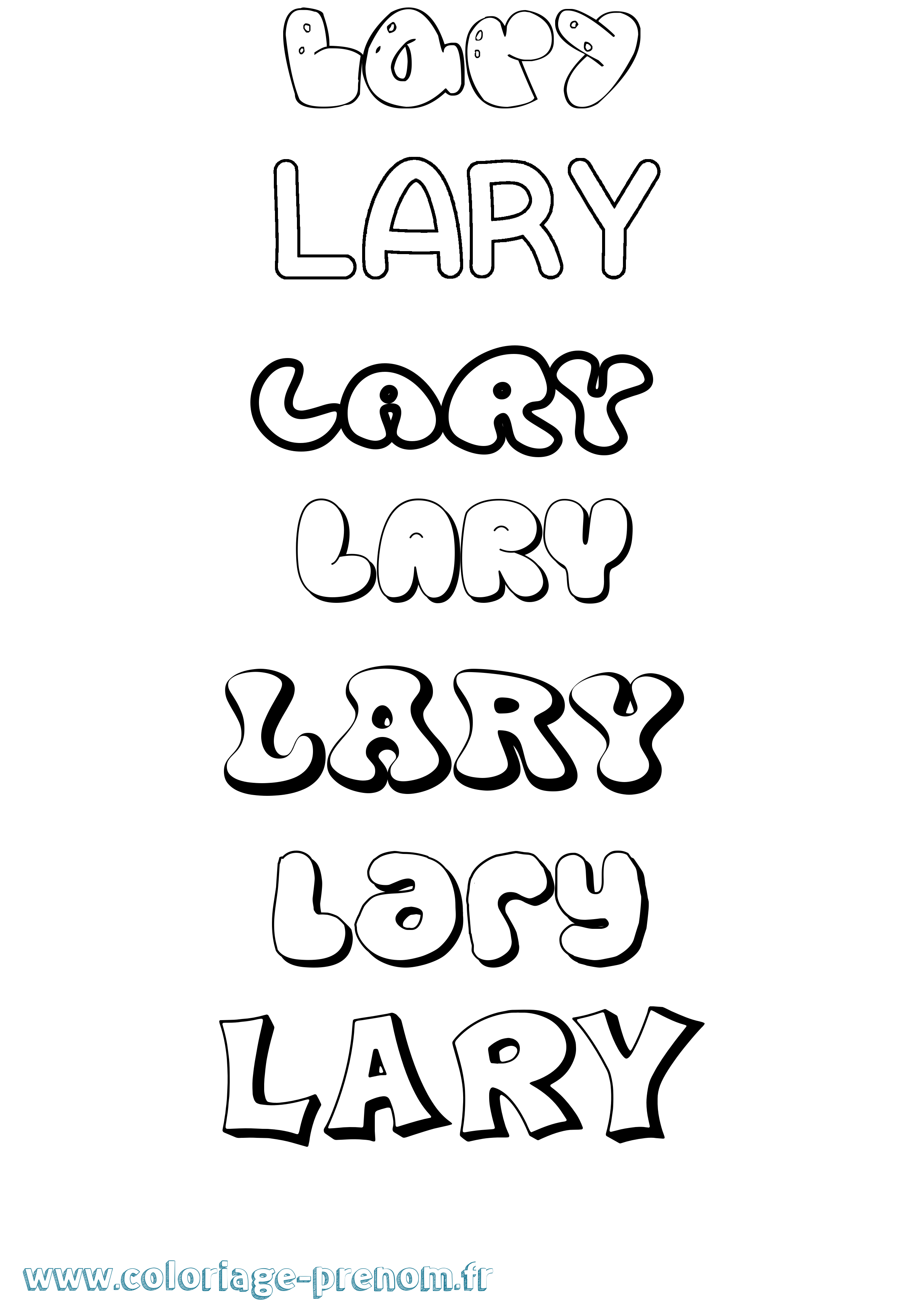 Coloriage Lary Bubble Coloriage prénom Lary Bubble