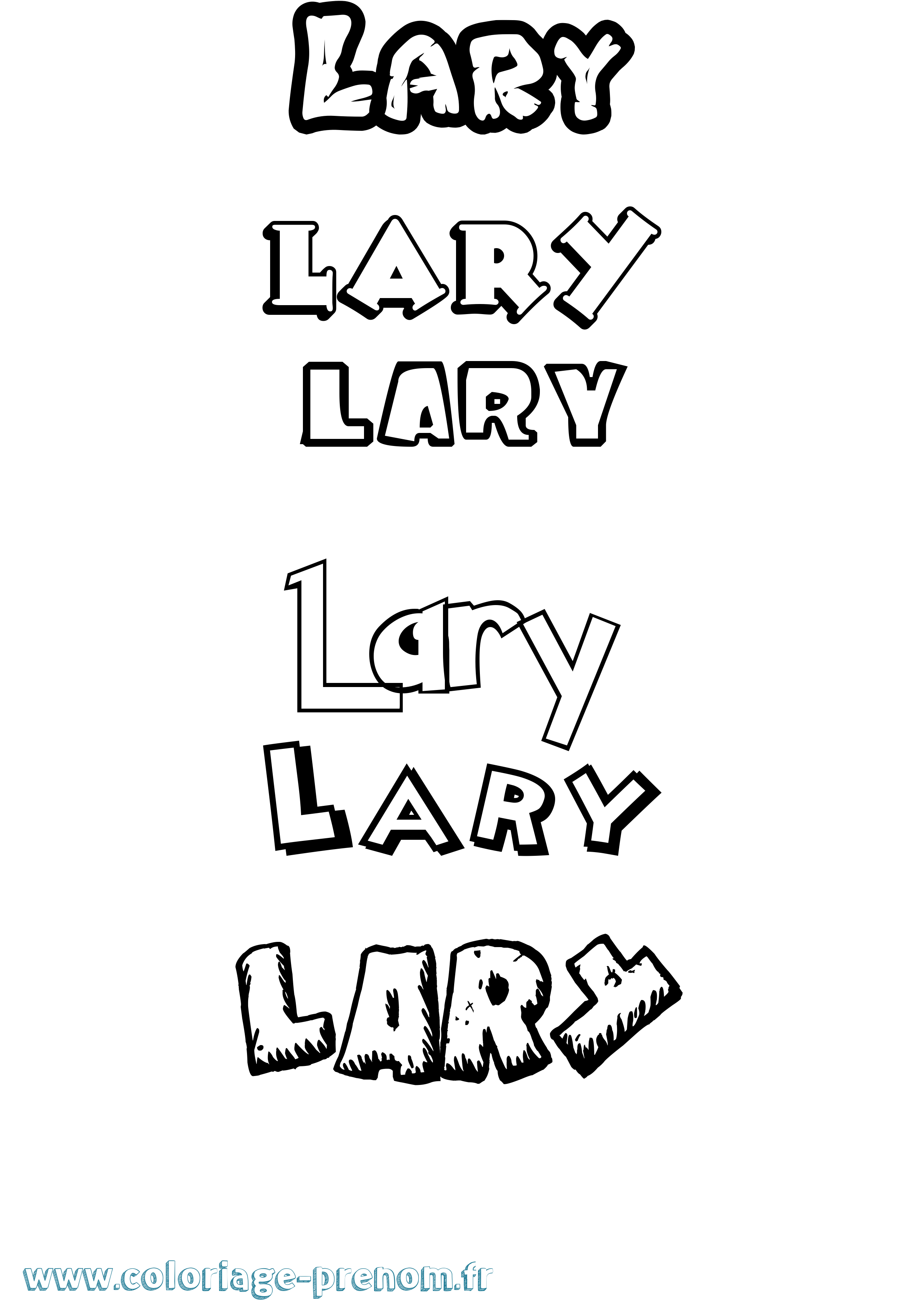 Coloriage Lary Dessin Animé Coloriage prénom Lary Dessin Animé
