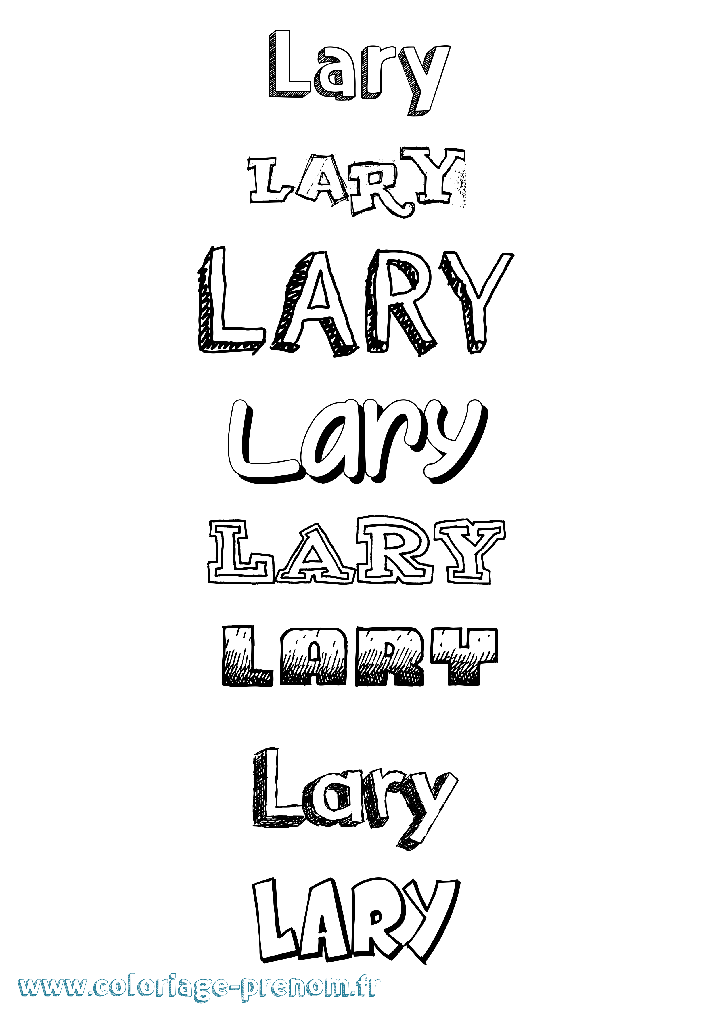 Coloriage Lary Dessiné Coloriage prénom Lary Dessiné