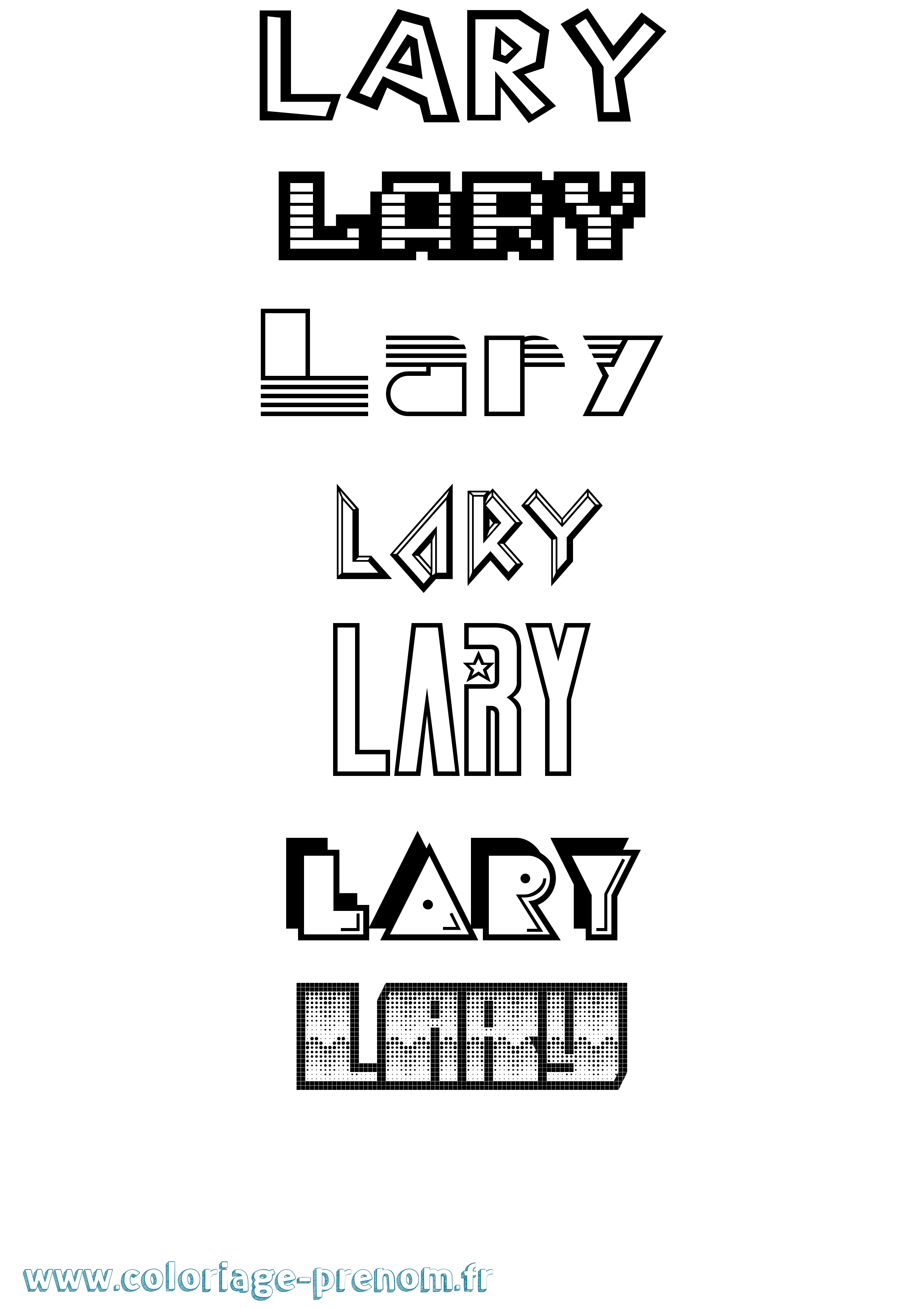 Coloriage Lary Jeux Vidéos Coloriage prénom Lary Jeux Vidéos