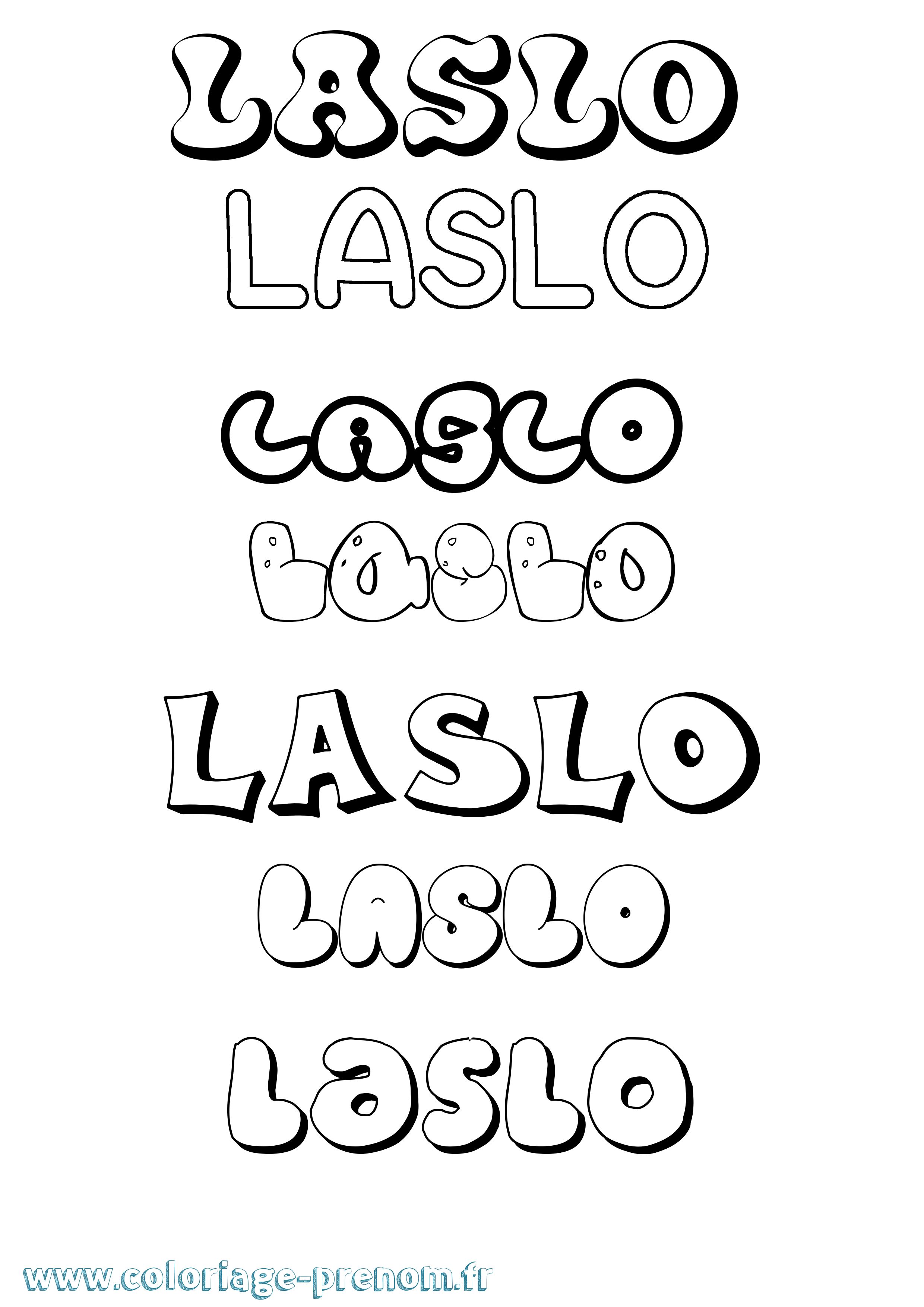 Coloriage Laslo Bubble Coloriage prénom Laslo Bubble