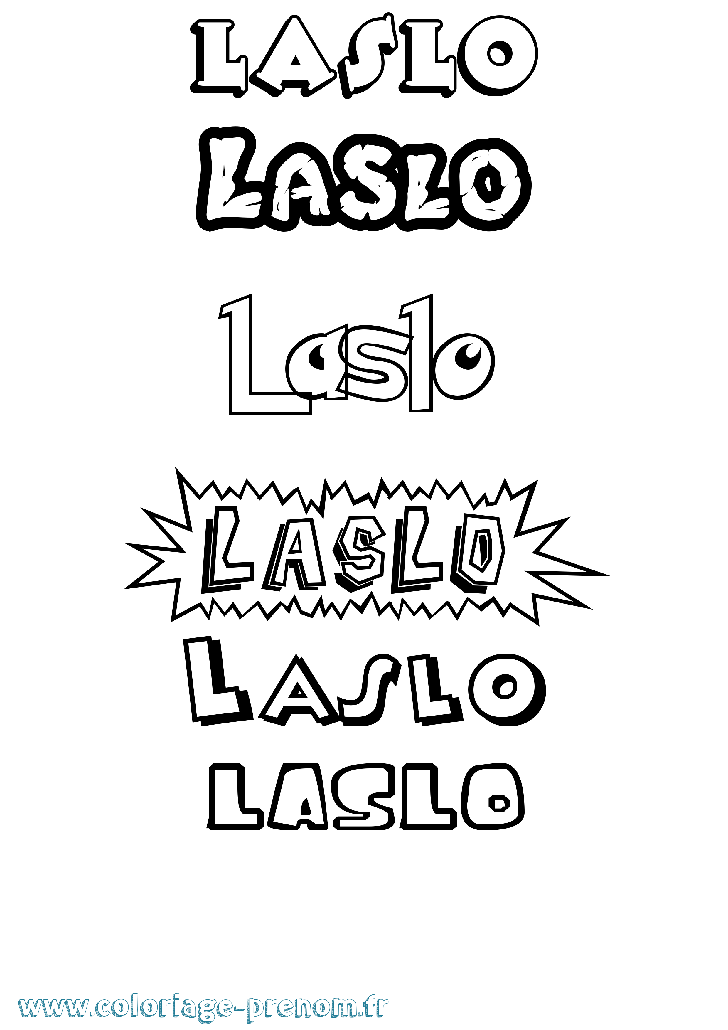 Coloriage Laslo Dessin Animé Coloriage prénom Laslo Dessin Animé