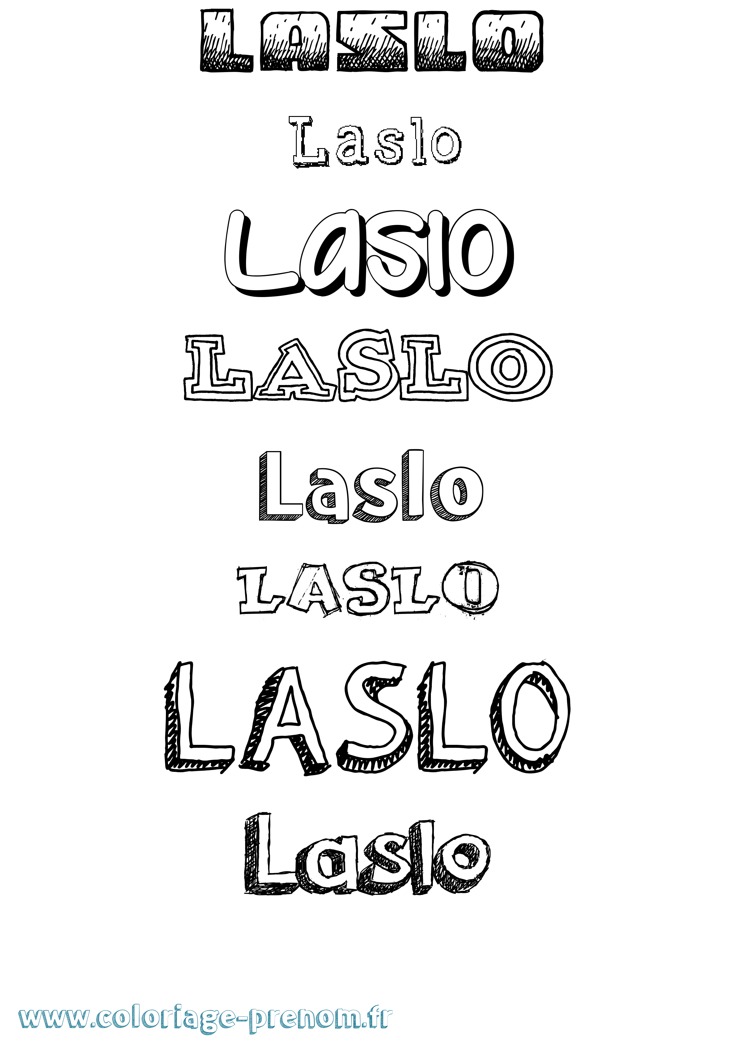 Coloriage Laslo Dessiné Coloriage prénom Laslo Dessiné