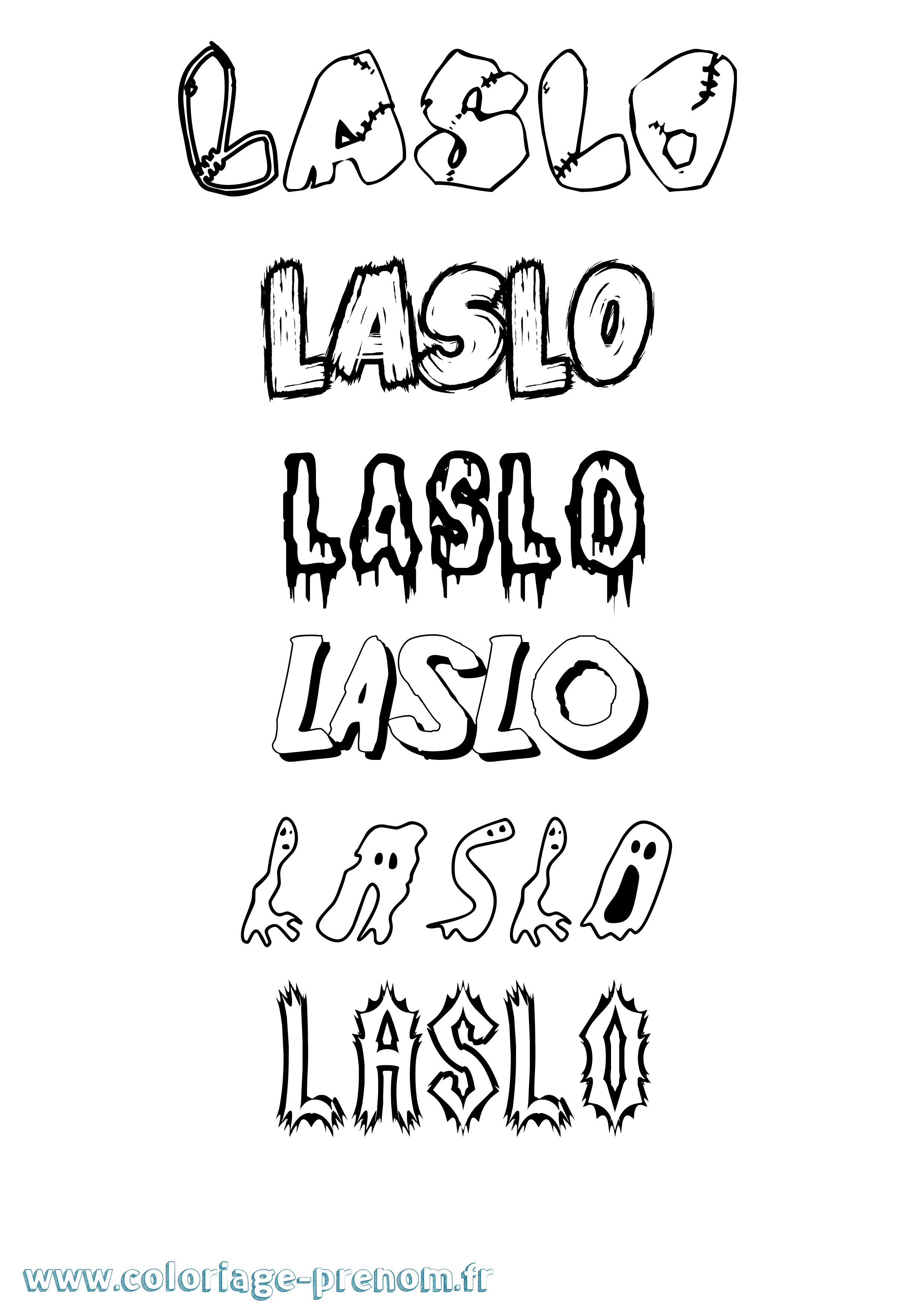 Coloriage Laslo Frisson Coloriage prénom Laslo Frisson