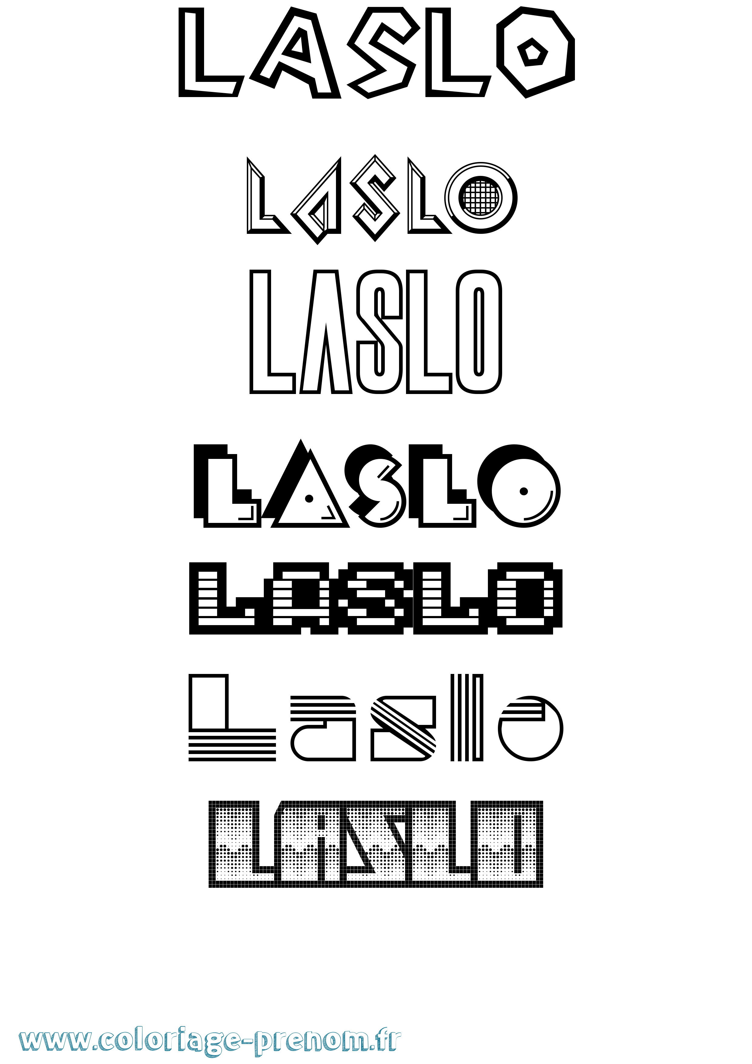 Coloriage Laslo Jeux Vidéos Coloriage prénom Laslo Jeux Vidéos