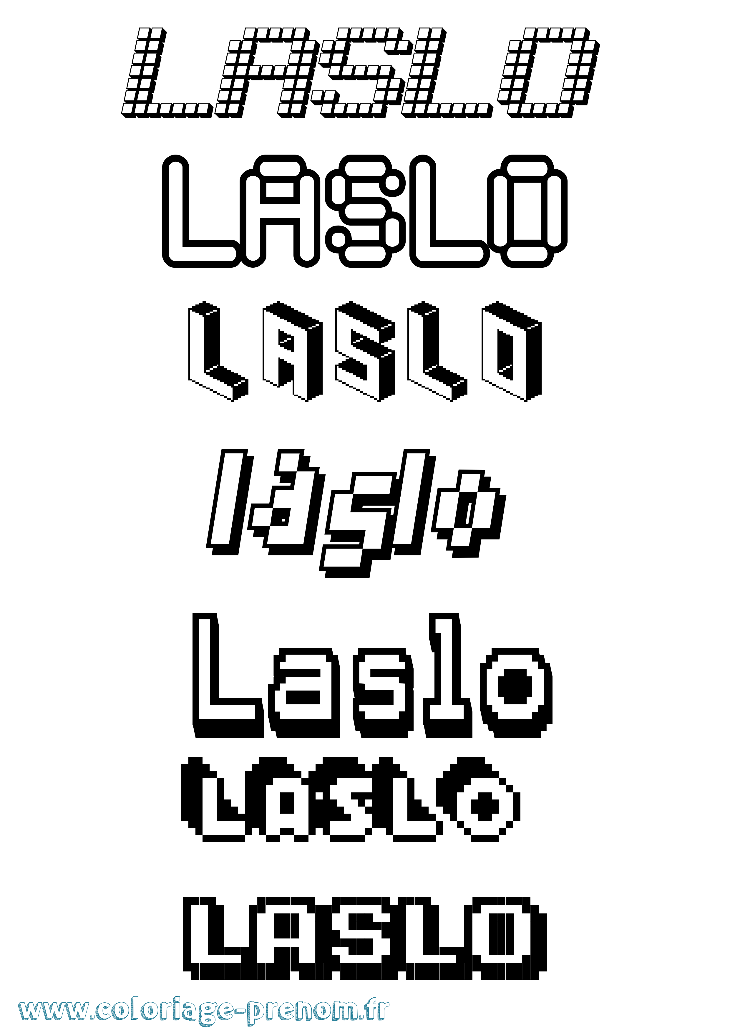 Coloriage Laslo Pixel Coloriage prénom Laslo Pixel