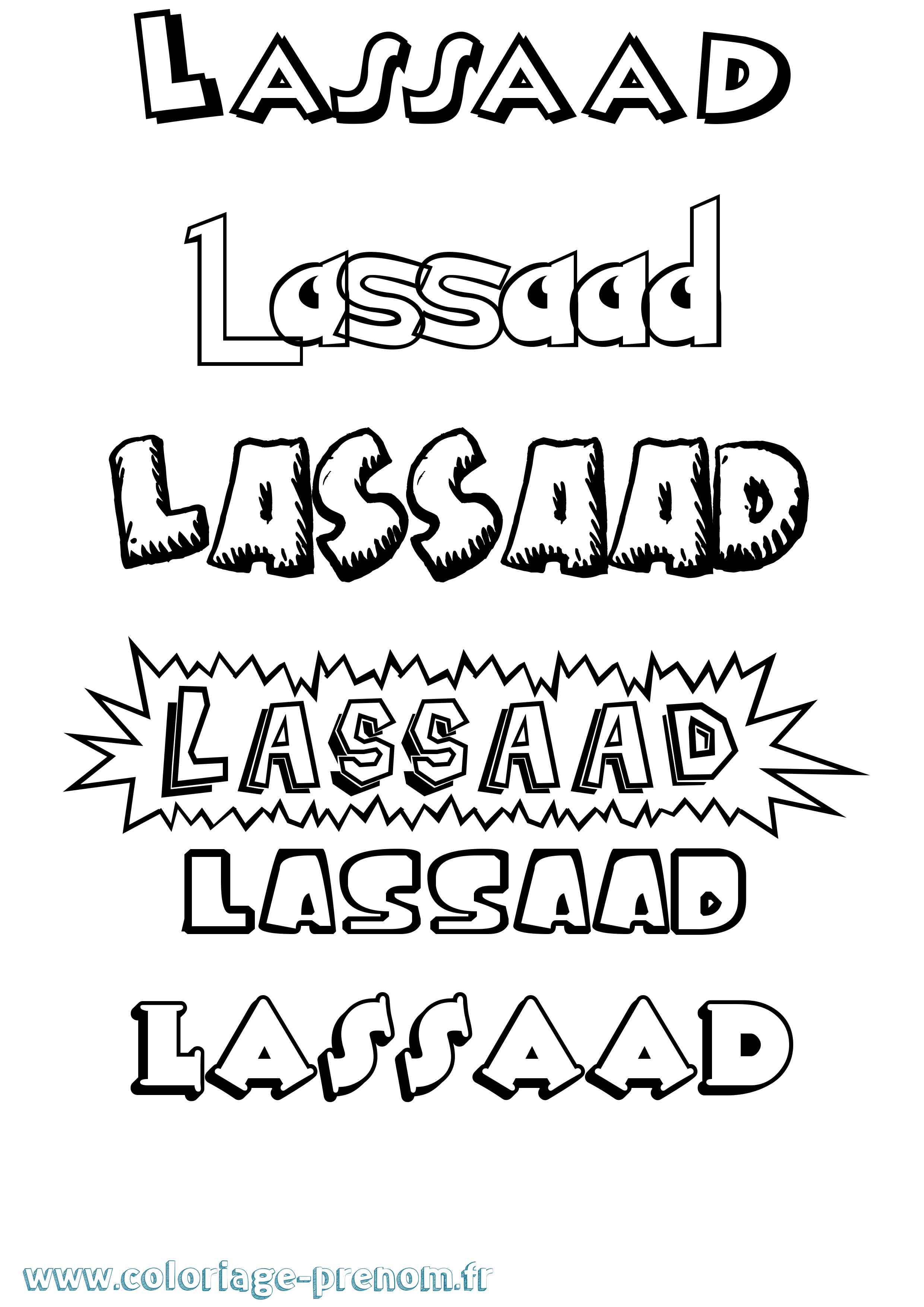 Coloriage Lassaad Dessin Animé Coloriage prénom Lassaad Dessin Animé