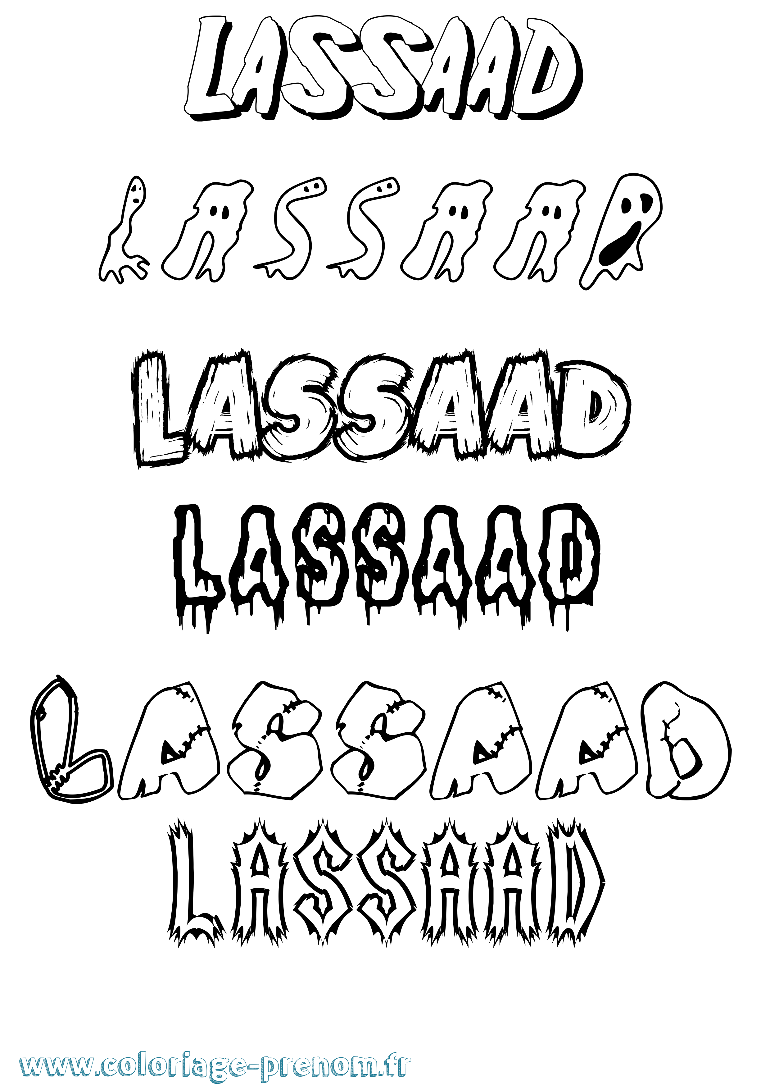 Coloriage Lassaad Frisson Coloriage prénom Lassaad Frisson