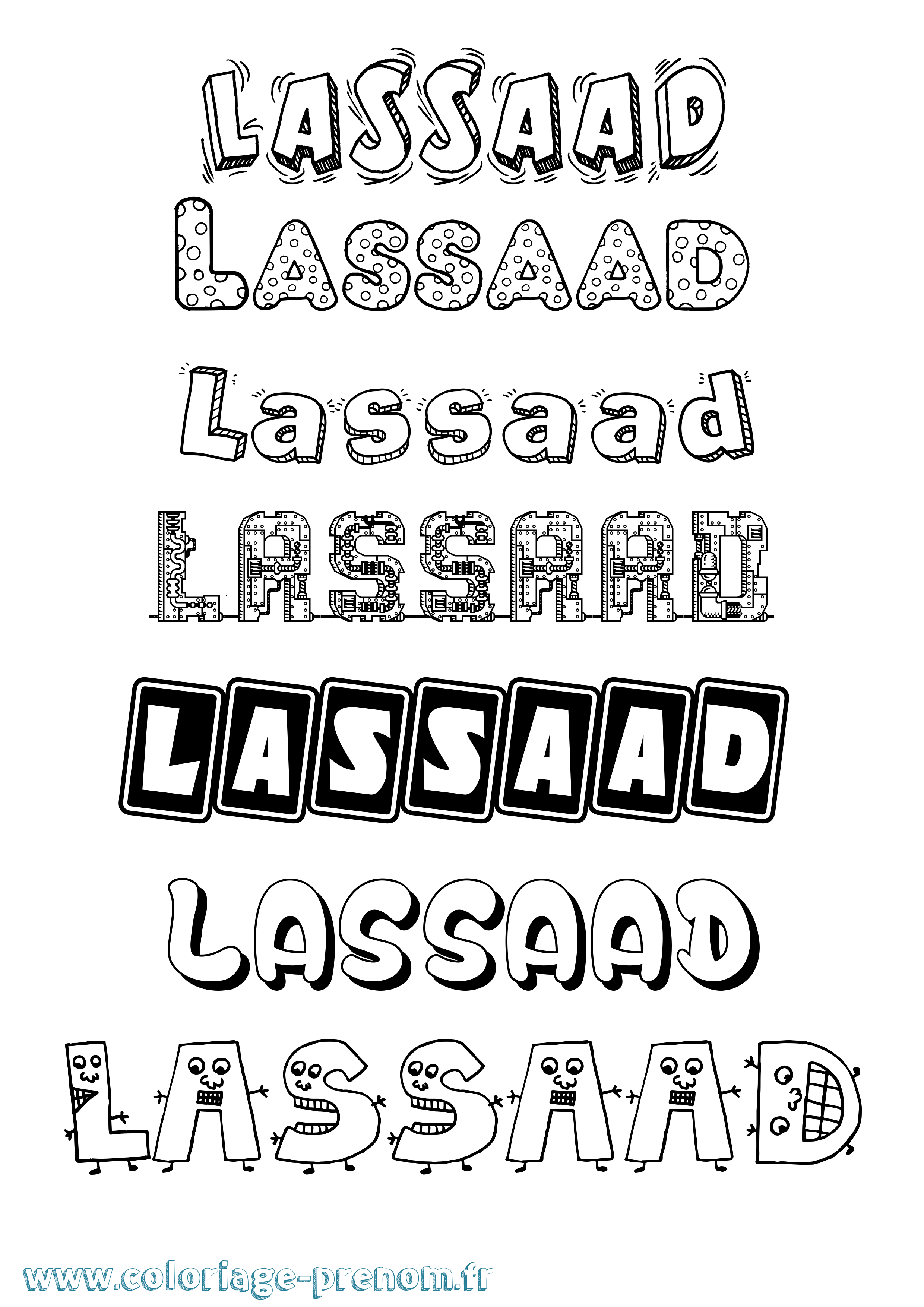Coloriage Lassaad Fun Coloriage prénom Lassaad Fun