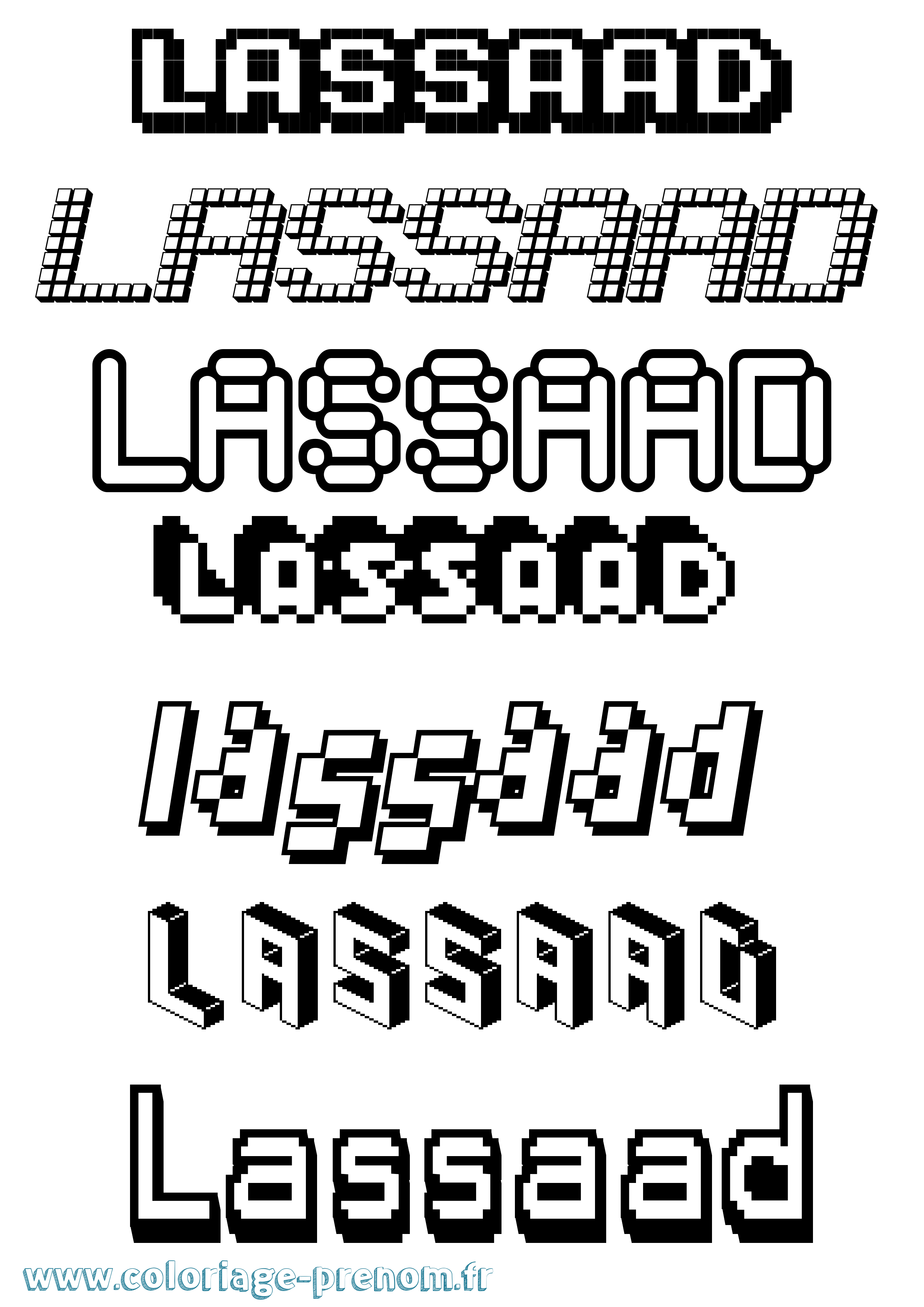 Coloriage Lassaad Pixel Coloriage prénom Lassaad Pixel
