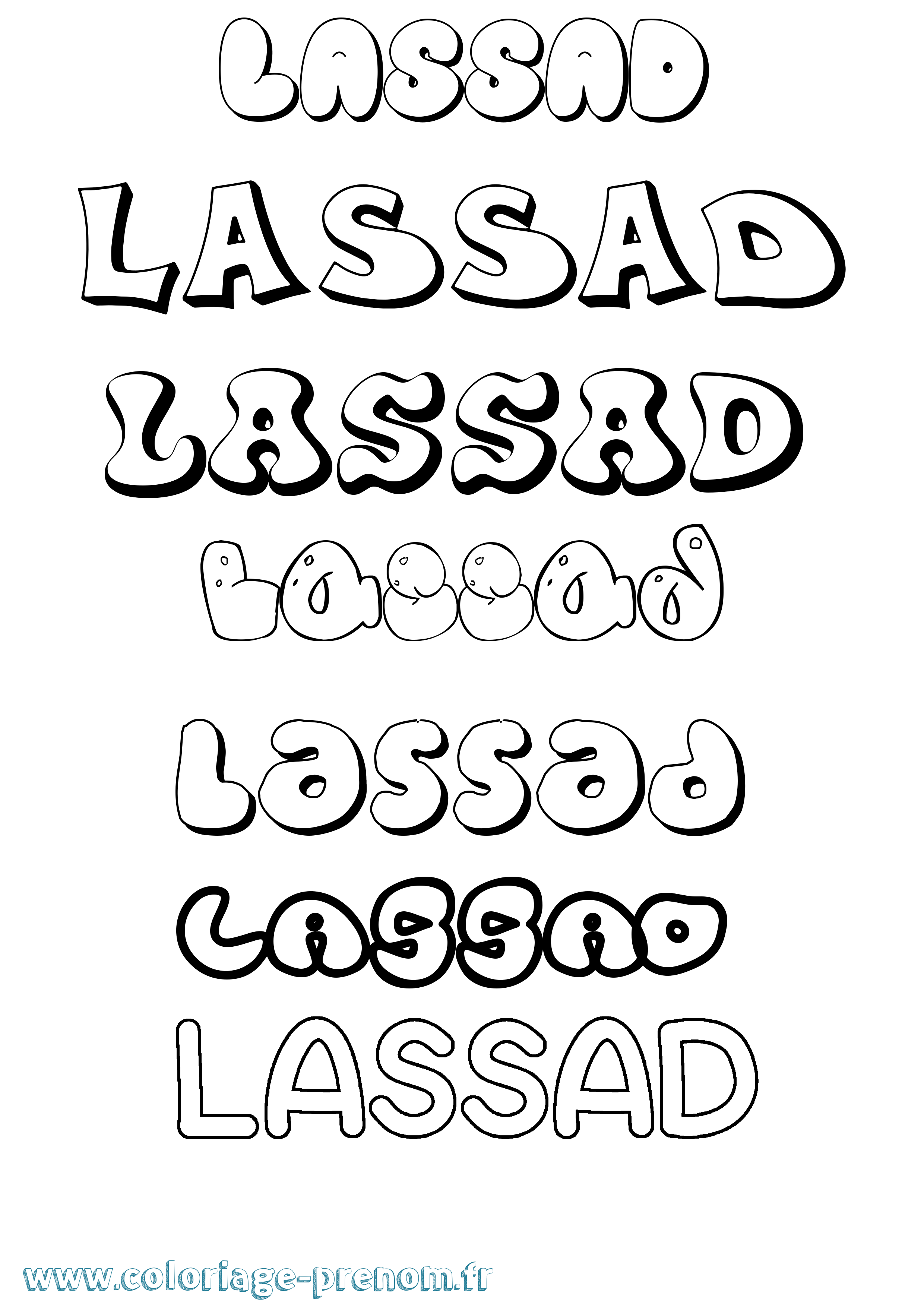 Coloriage Lassad Bubble Coloriage prénom Lassad Bubble