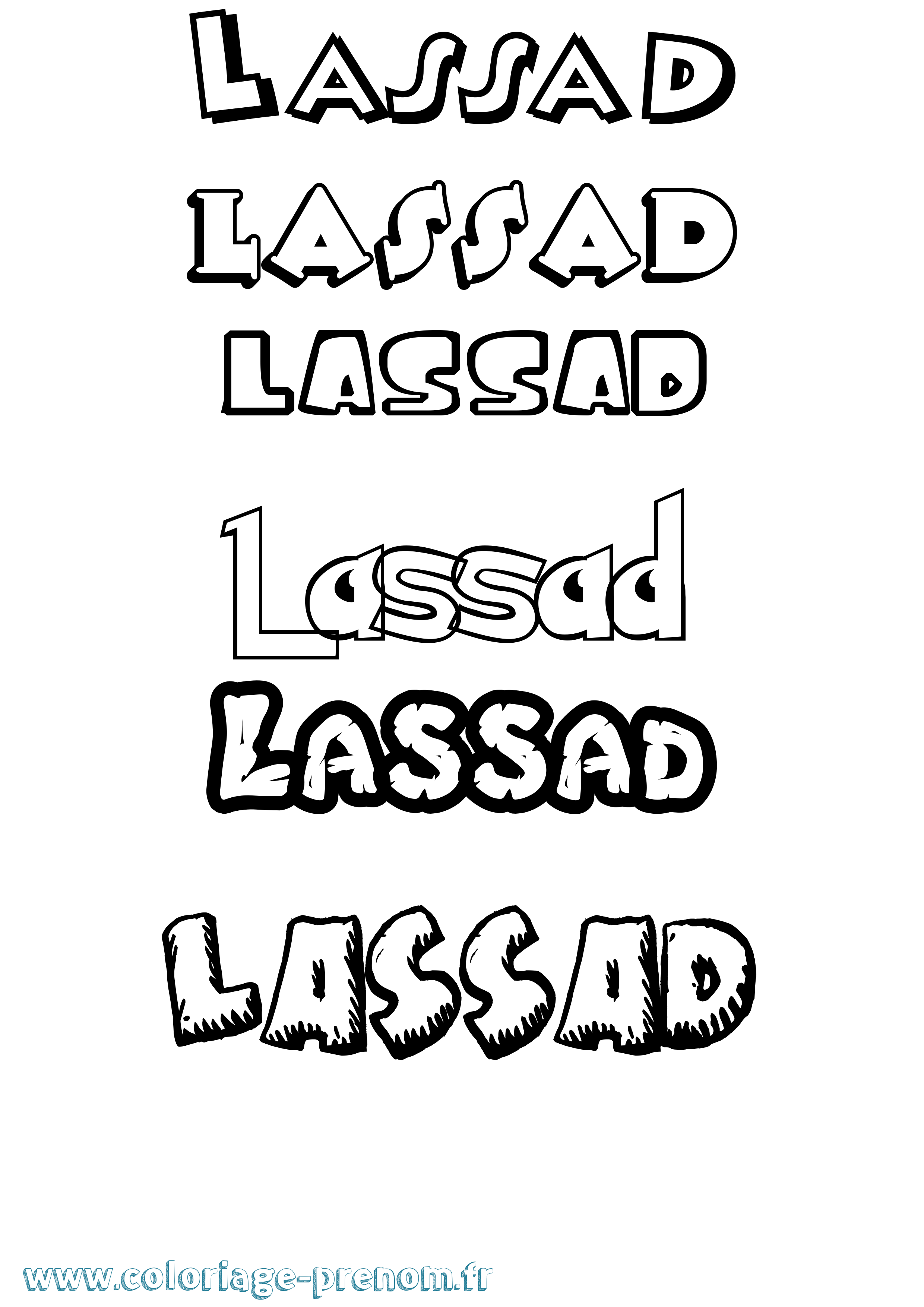 Coloriage Lassad Dessin Animé Coloriage prénom Lassad Dessin Animé