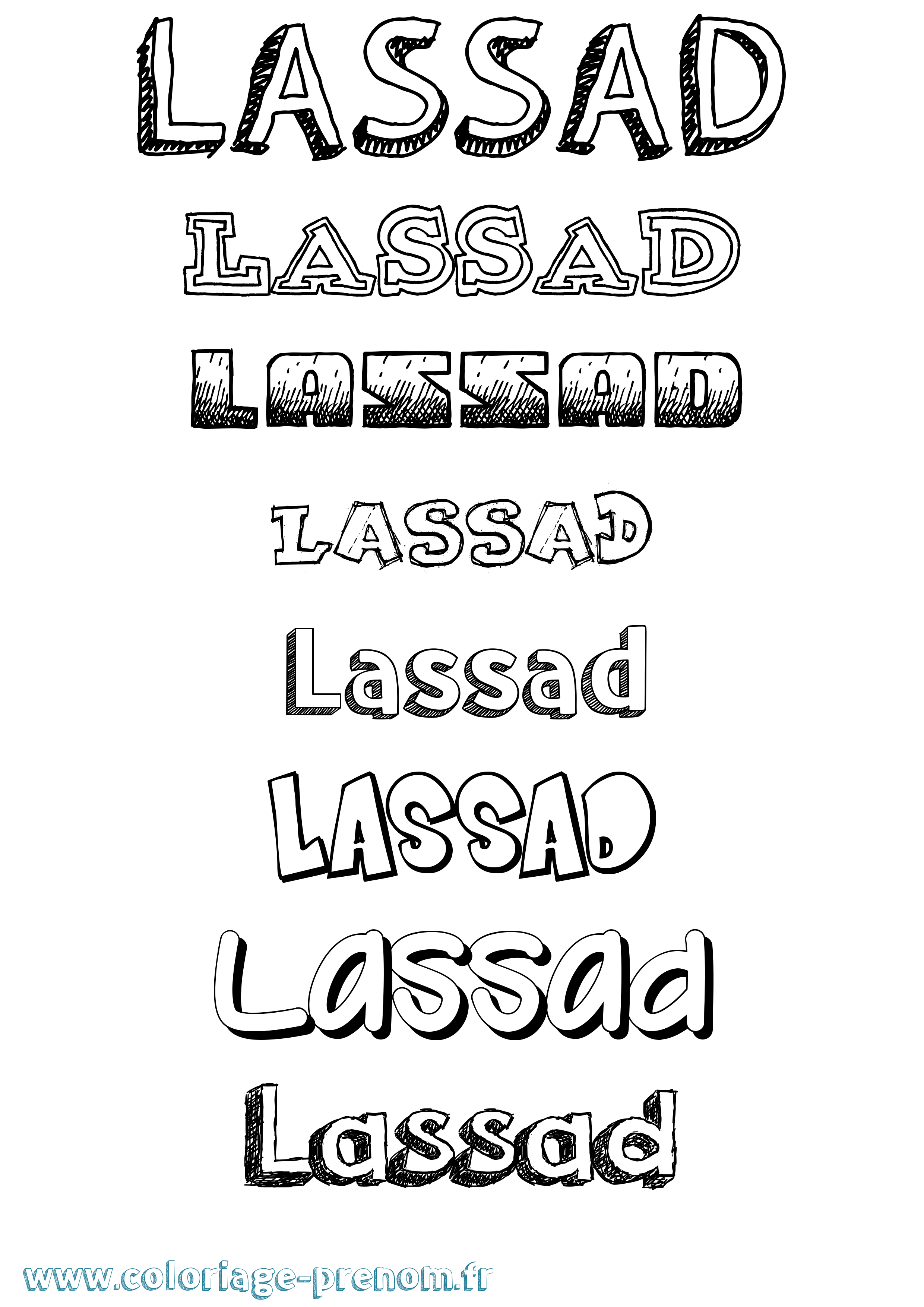 Coloriage Lassad Dessiné Coloriage prénom Lassad Dessiné