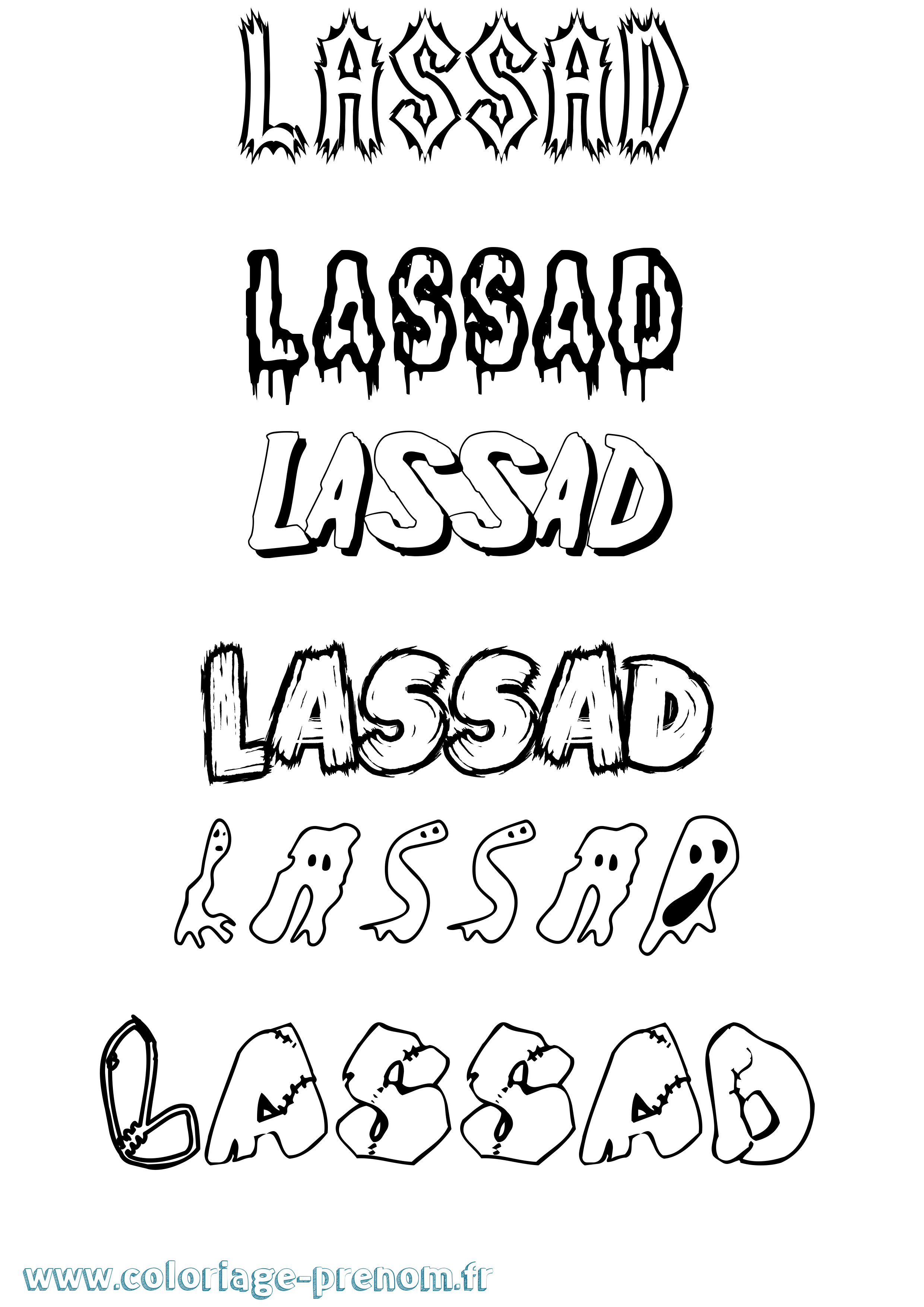 Coloriage Lassad Frisson Coloriage prénom Lassad Frisson