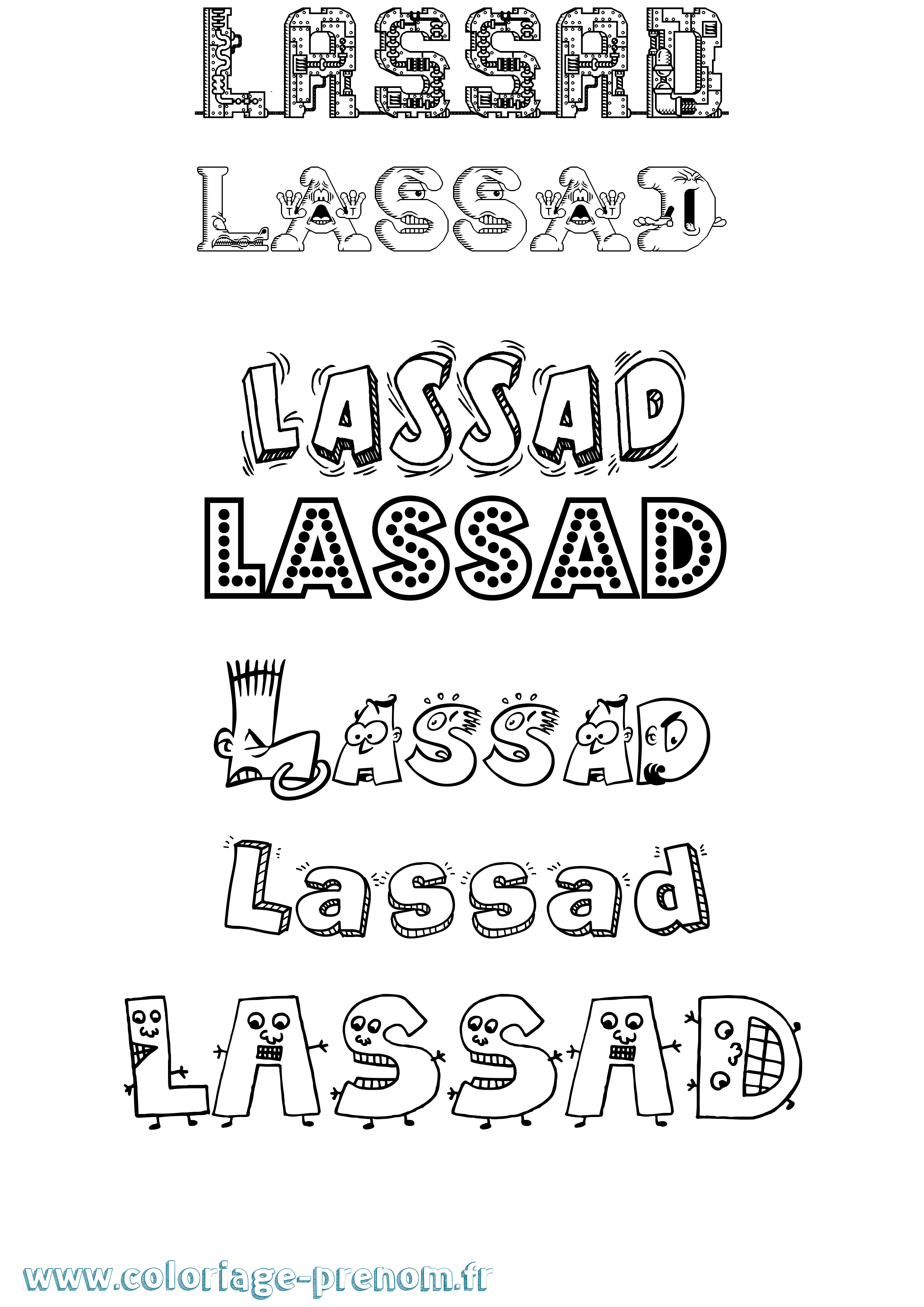 Coloriage Lassad Fun Coloriage prénom Lassad Fun