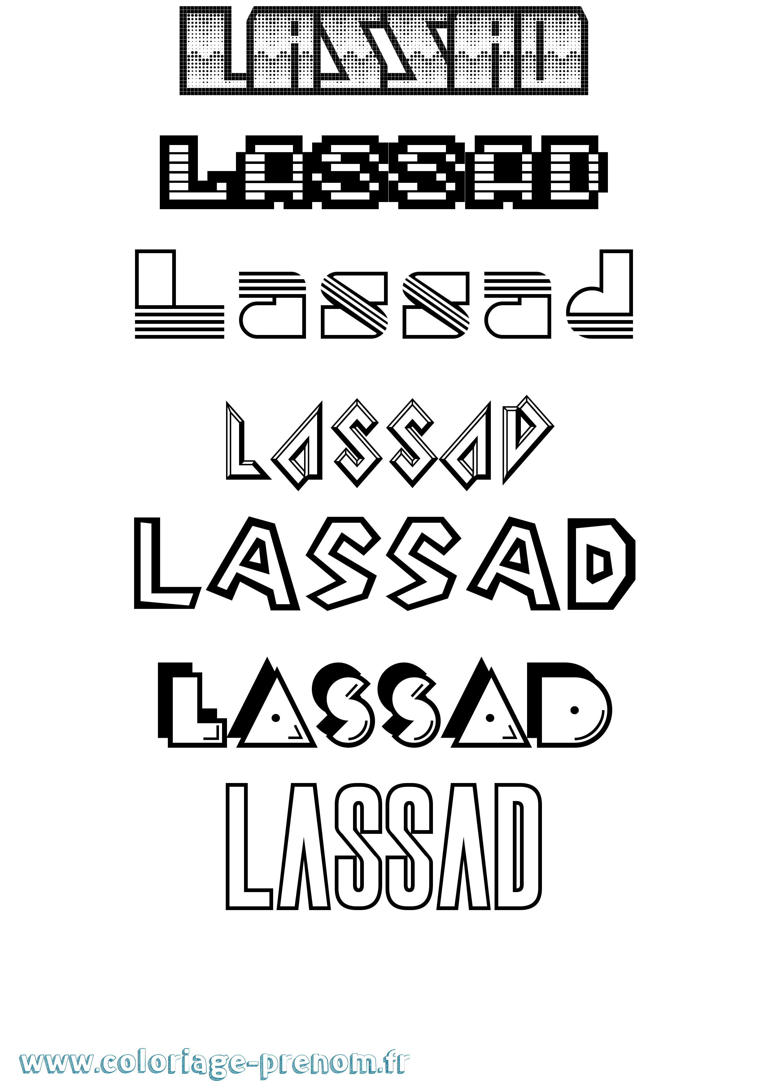 Coloriage Lassad Jeux Vidéos Coloriage prénom Lassad Jeux Vidéos