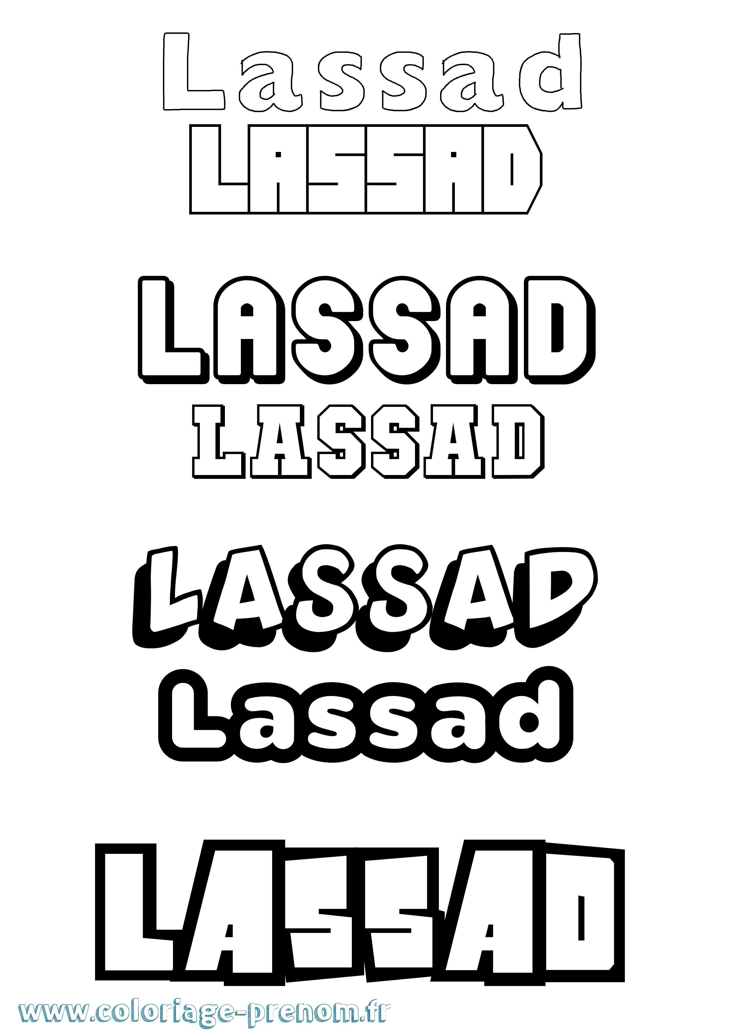 Coloriage Lassad Simple Coloriage prénom Lassad Simple