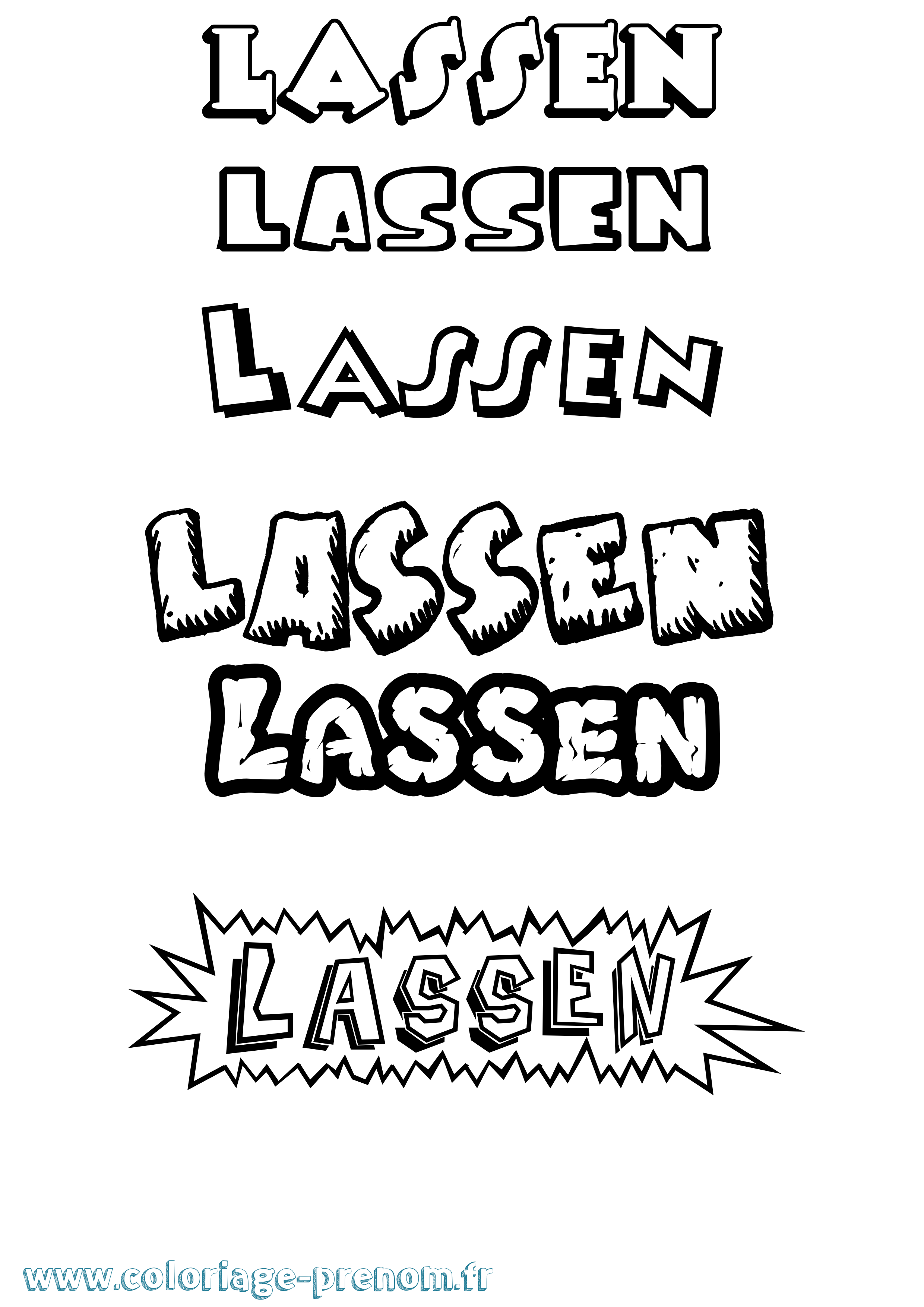 Coloriage Lassen Dessin Animé Coloriage prénom Lassen Dessin Animé