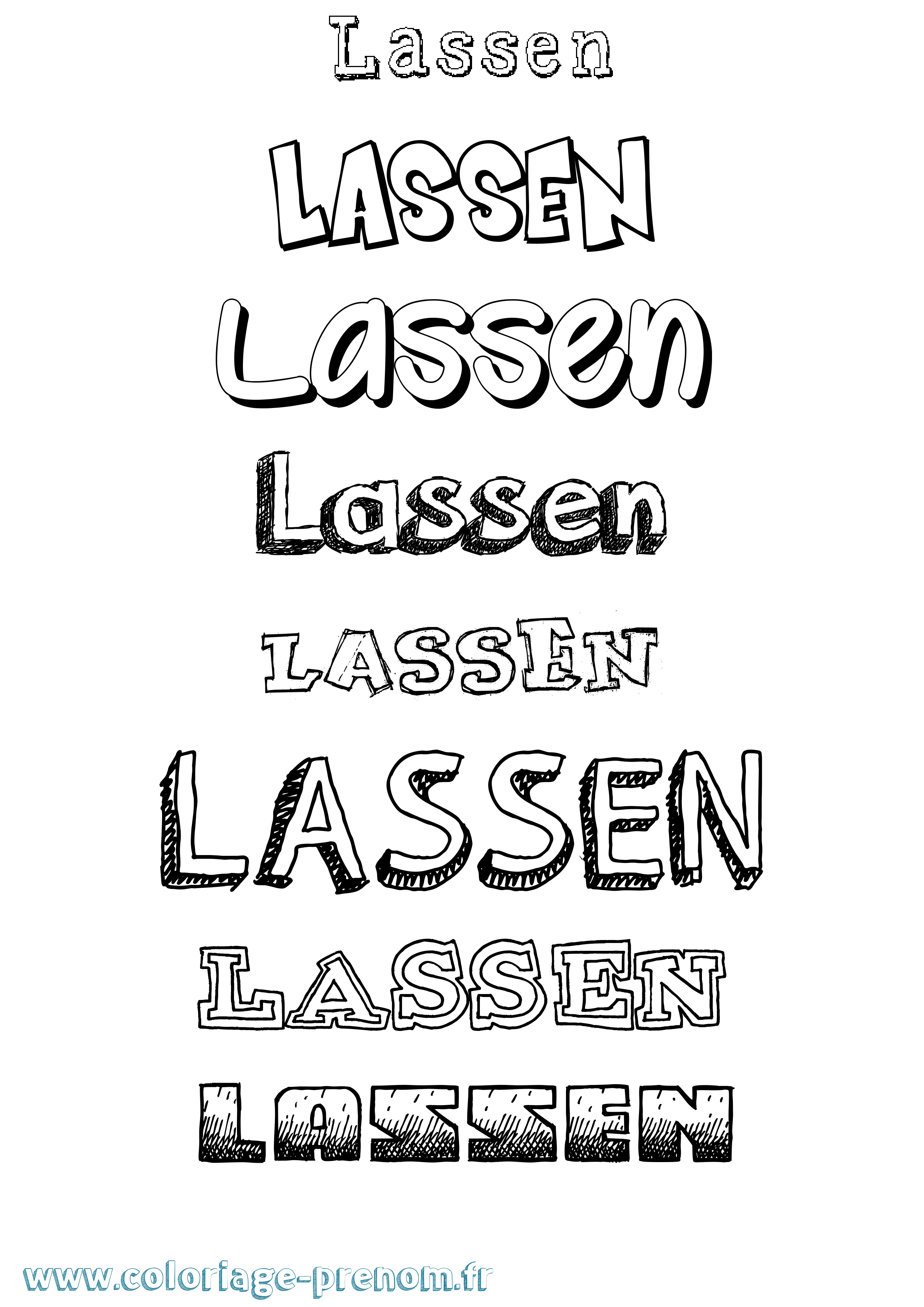 Coloriage Lassen Dessiné Coloriage prénom Lassen Dessiné