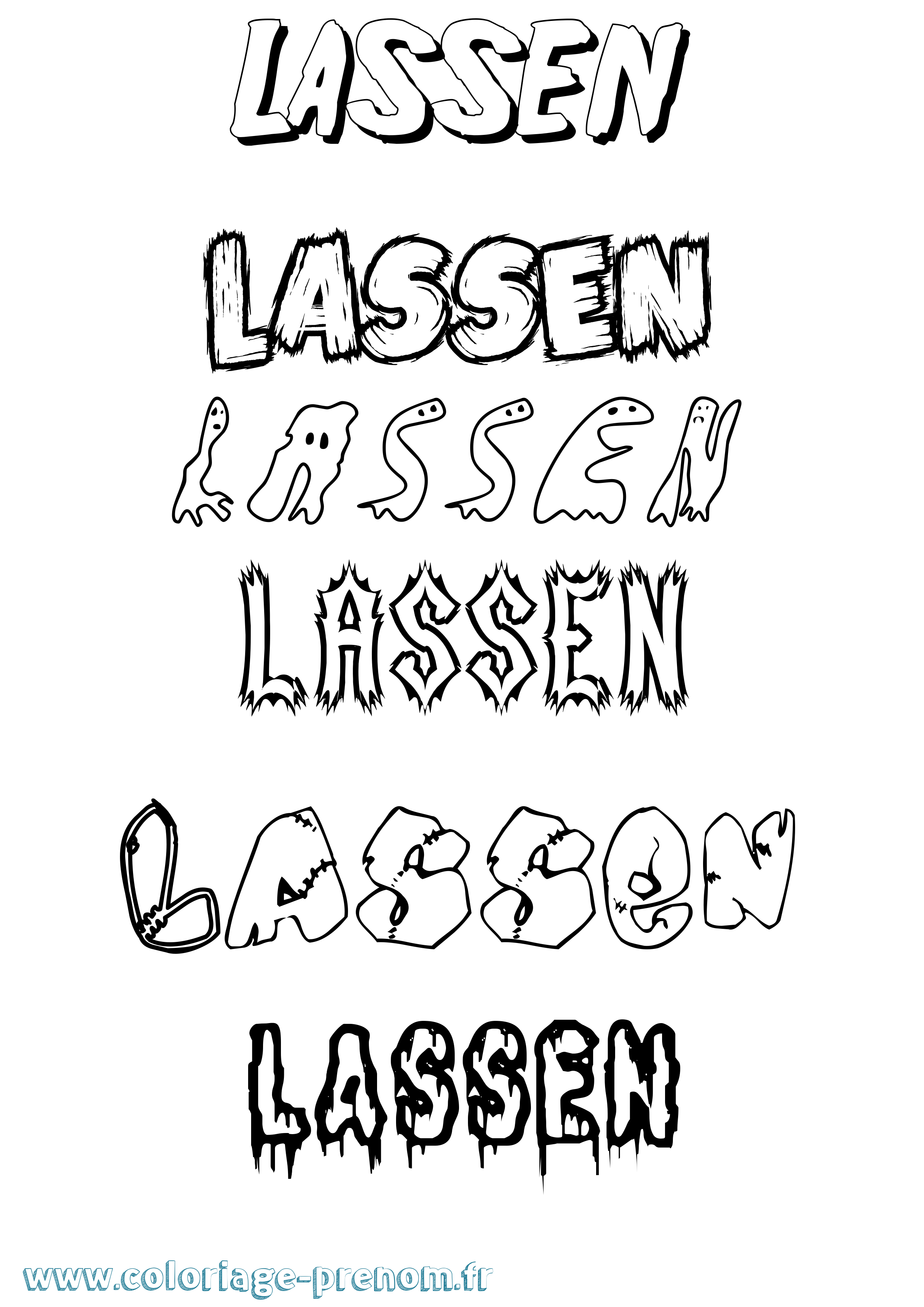 Coloriage Lassen Frisson Coloriage prénom Lassen Frisson