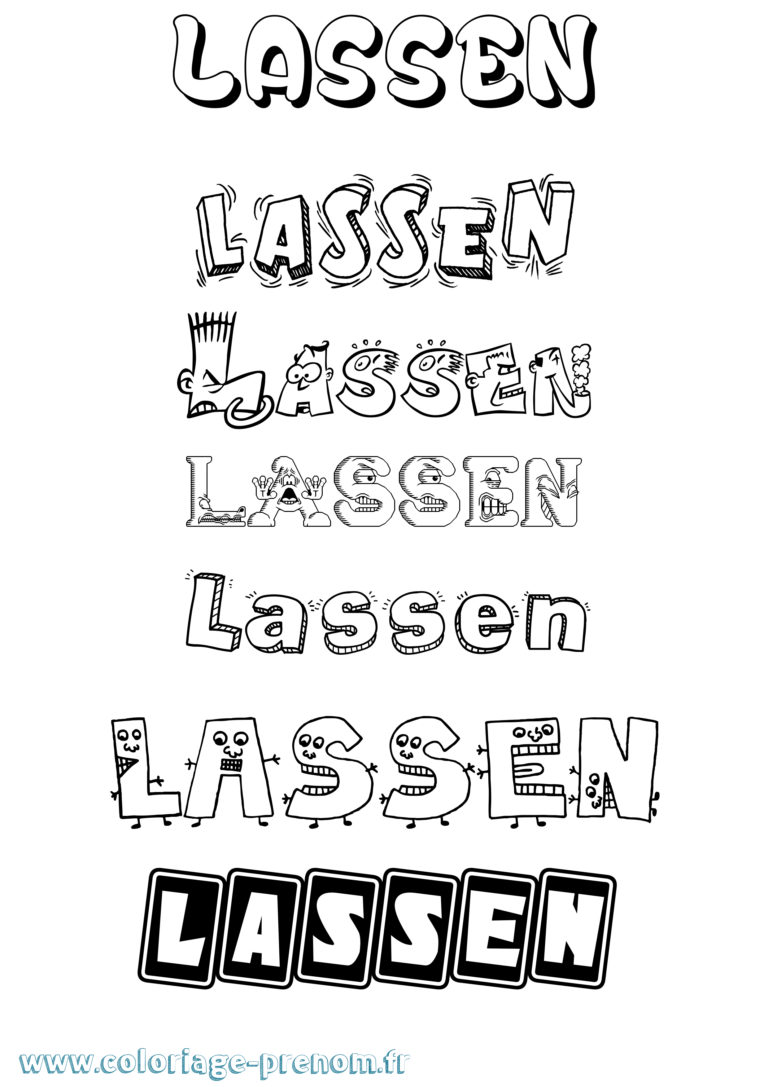 Coloriage Lassen Fun Coloriage prénom Lassen Fun