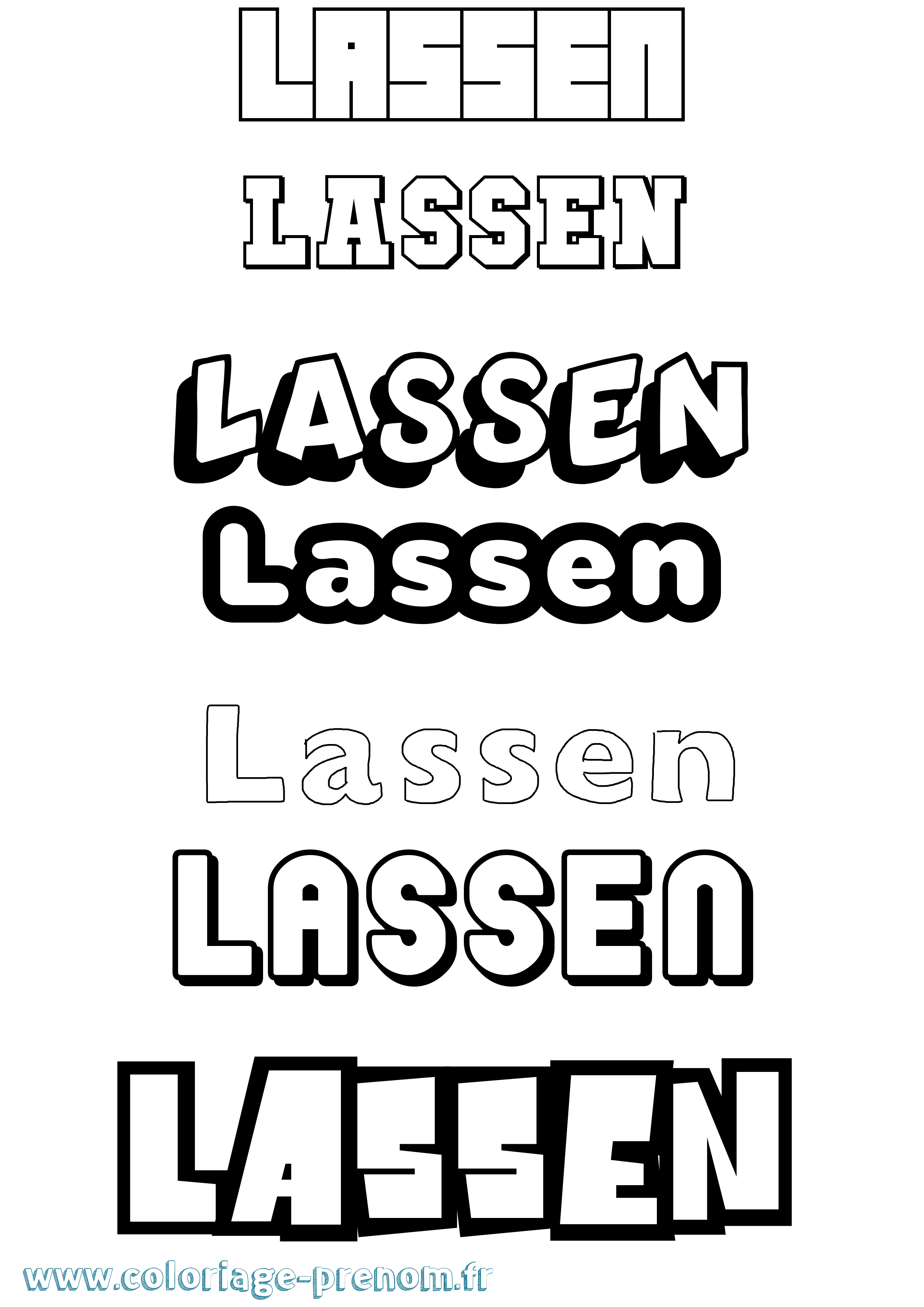 Coloriage Lassen Simple Coloriage prénom Lassen Simple