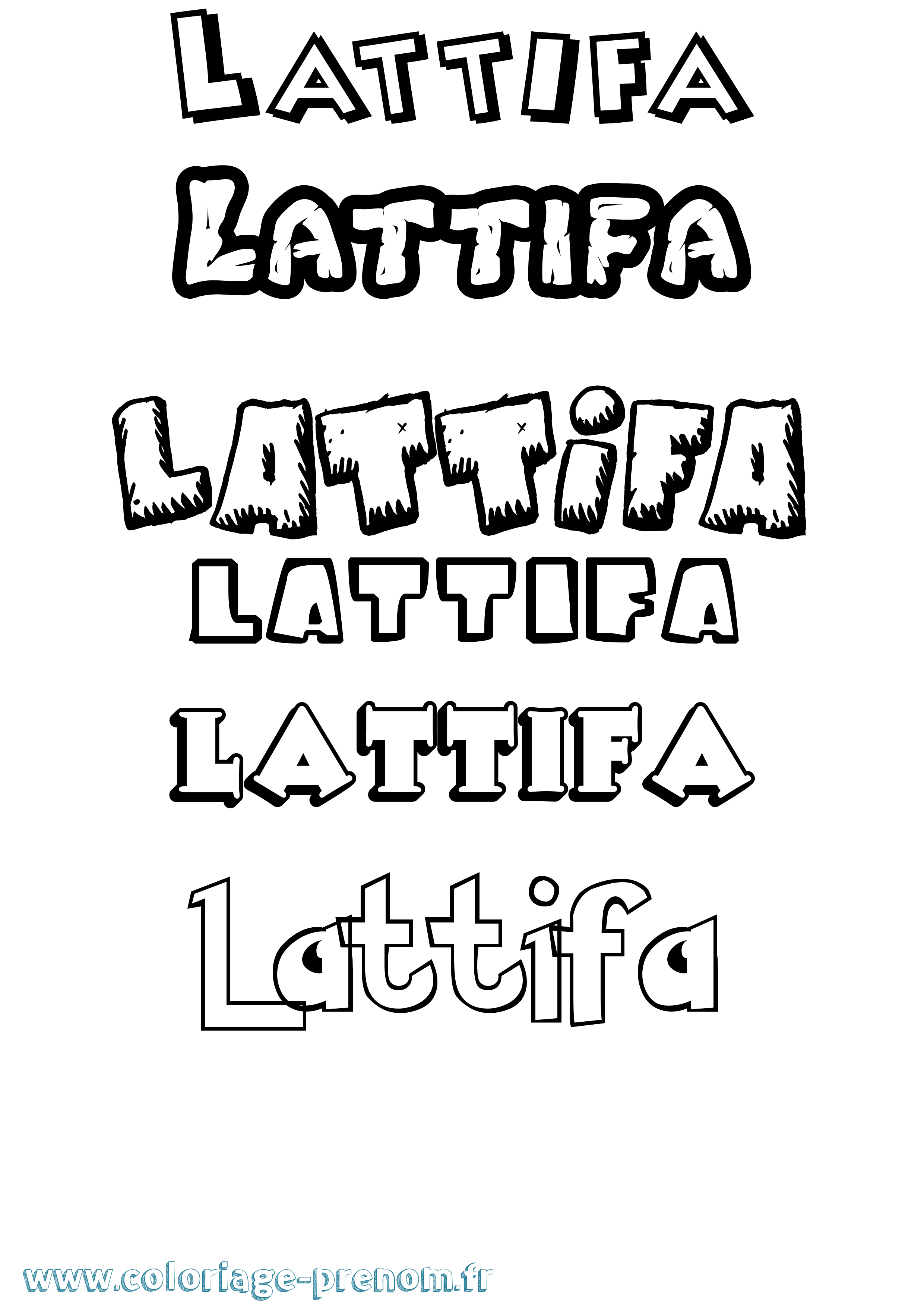 Coloriage Lattifa Dessin Animé Coloriage prénom Lattifa Dessin Animé