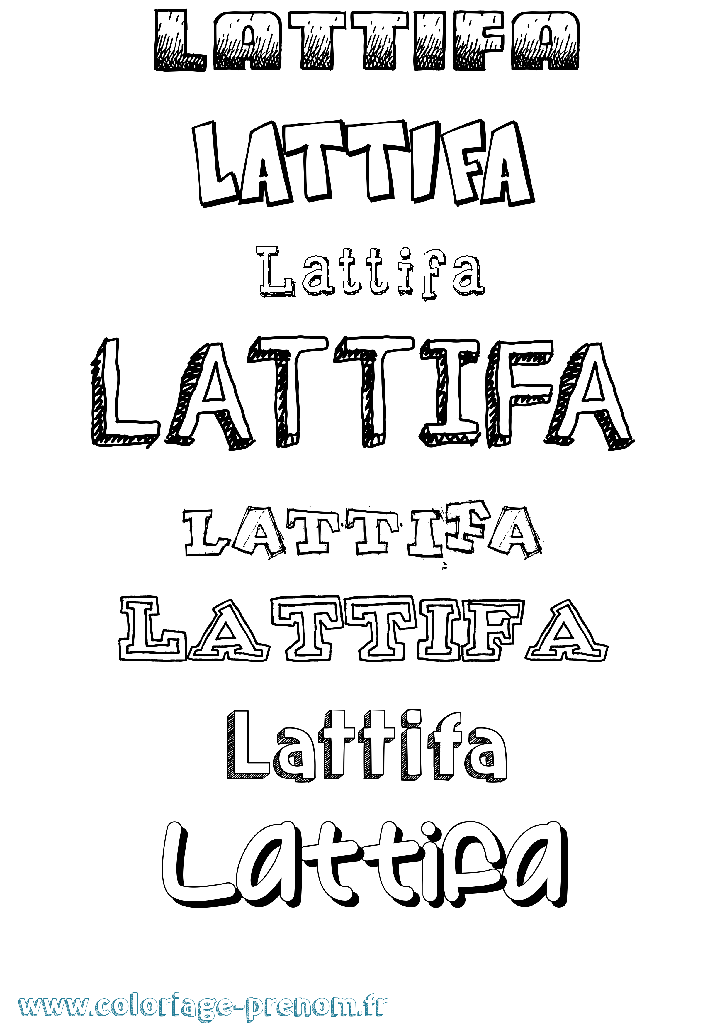 Coloriage Lattifa Dessiné Coloriage prénom Lattifa Dessiné