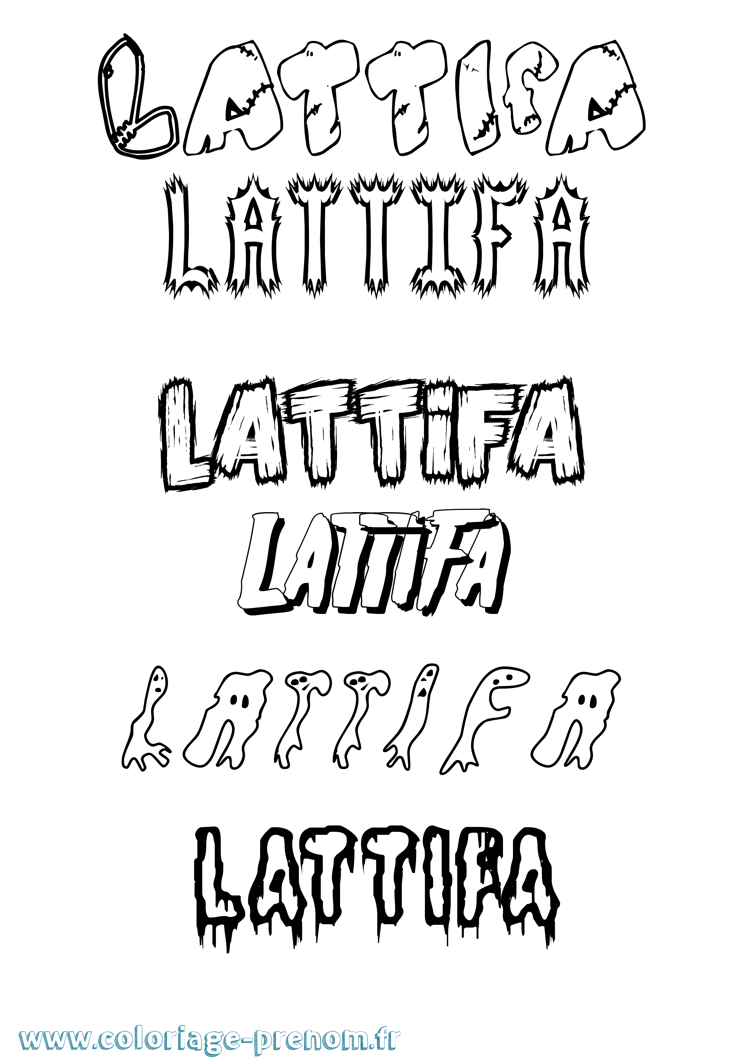 Coloriage Lattifa Frisson Coloriage prénom Lattifa Frisson