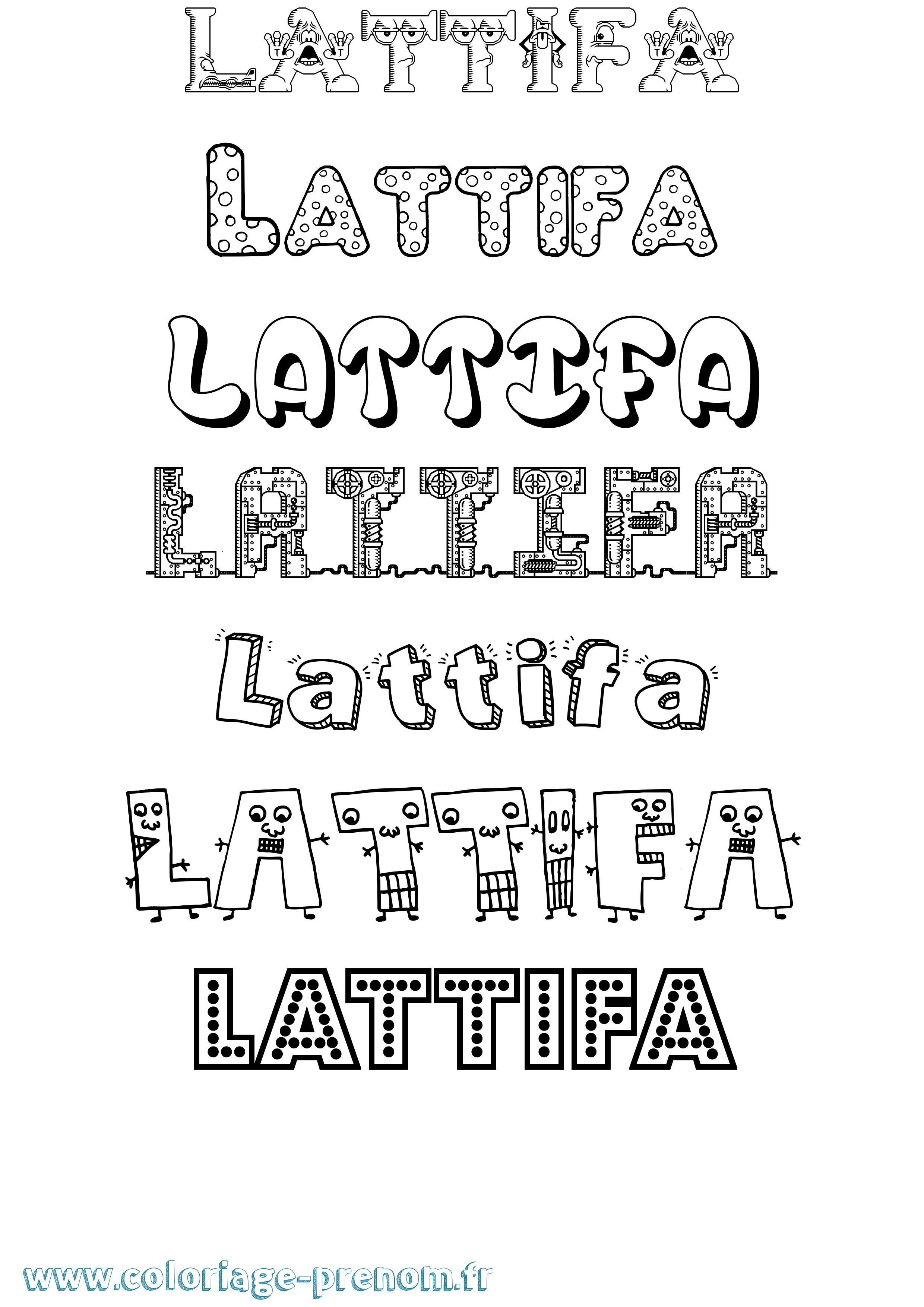 Coloriage Lattifa Fun Coloriage prénom Lattifa Fun