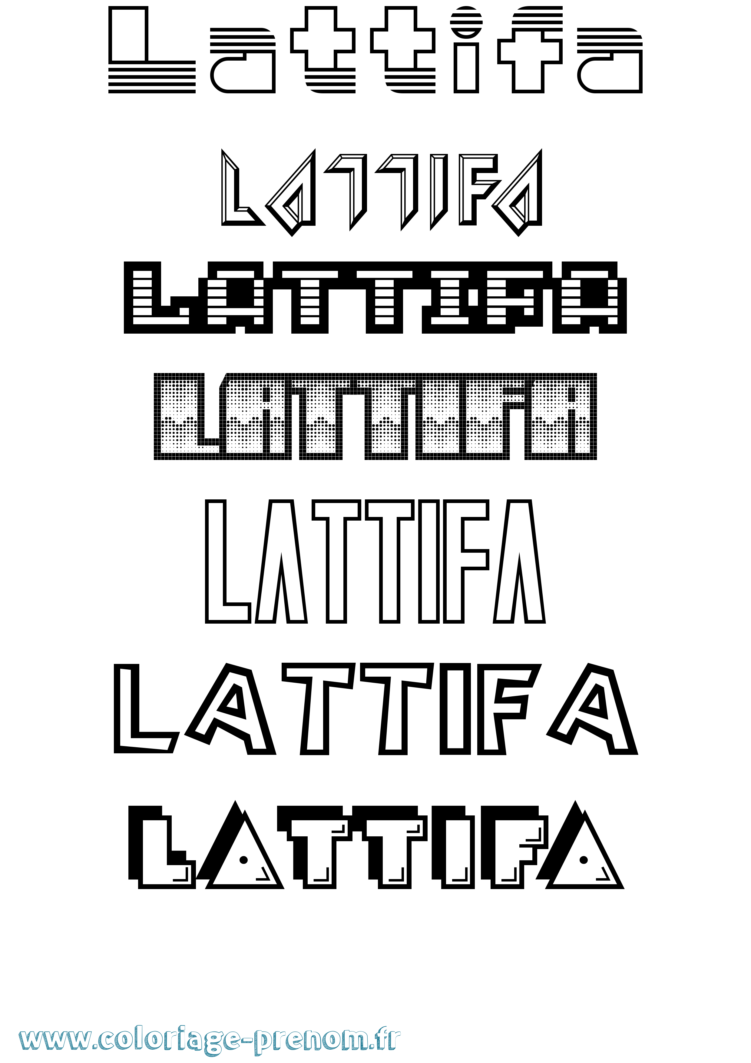 Coloriage Lattifa Jeux Vidéos Coloriage prénom Lattifa Jeux Vidéos