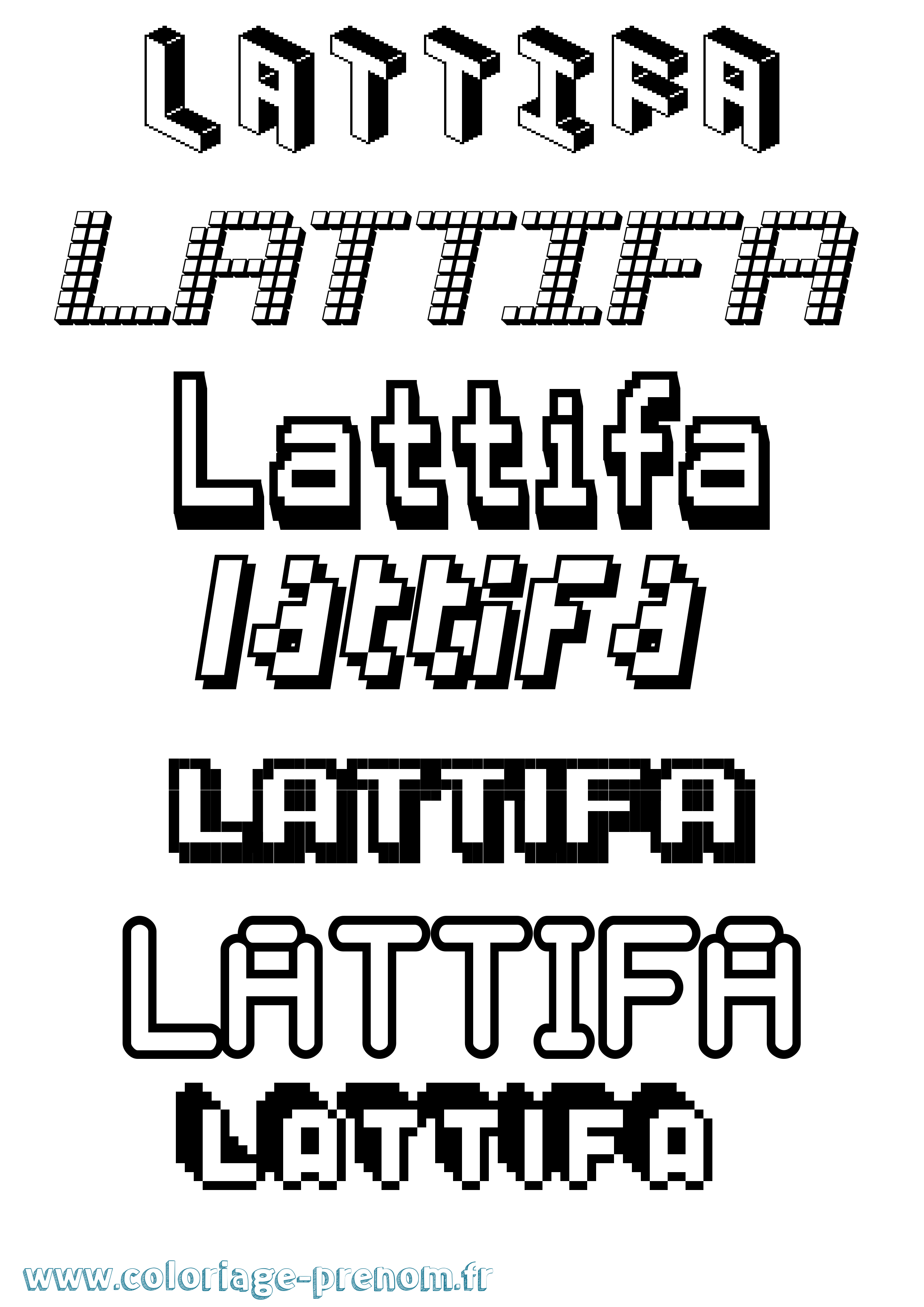 Coloriage Lattifa Pixel Coloriage prénom Lattifa Pixel