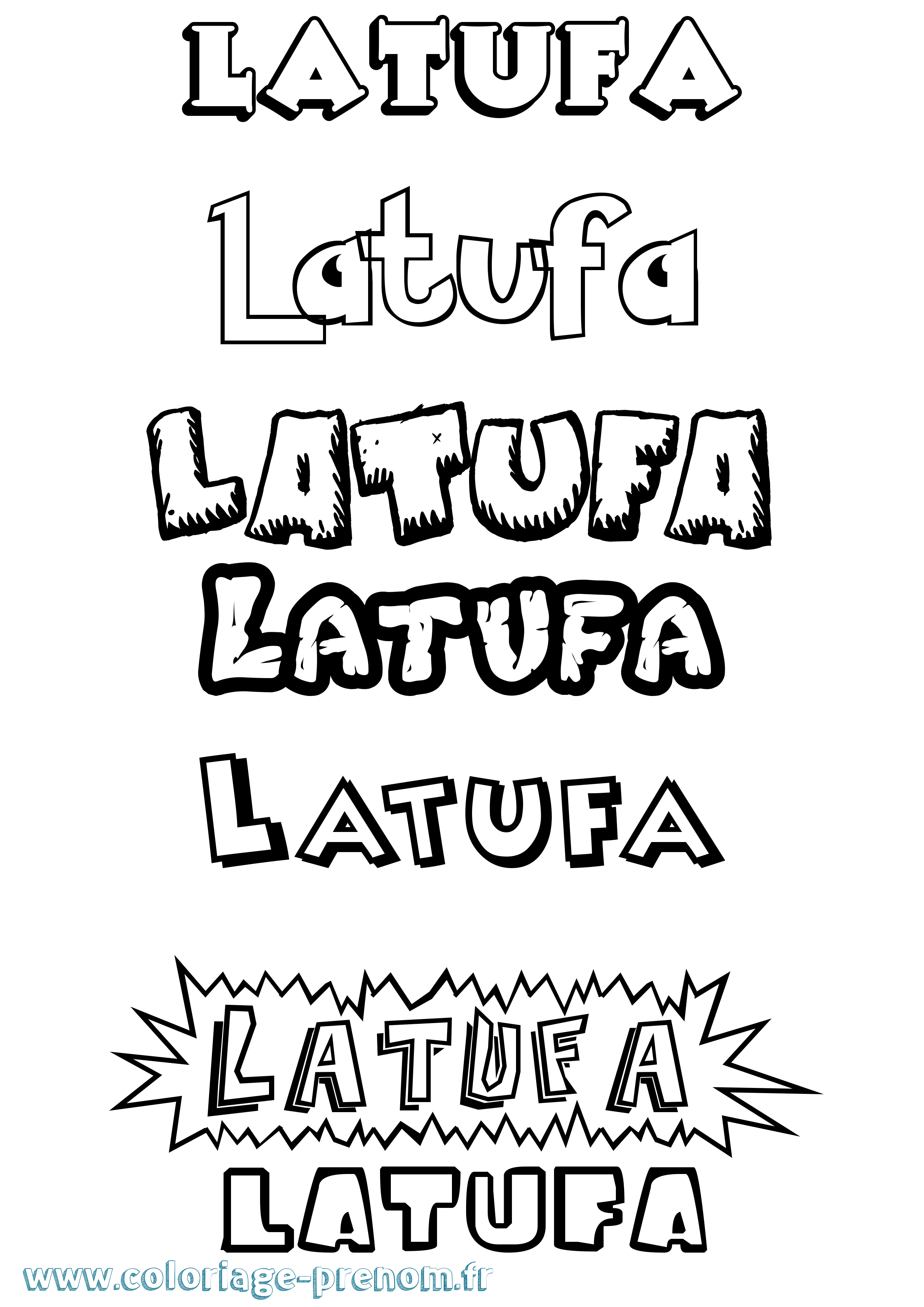 Coloriage Latufa Dessin Animé Coloriage prénom Latufa Dessin Animé