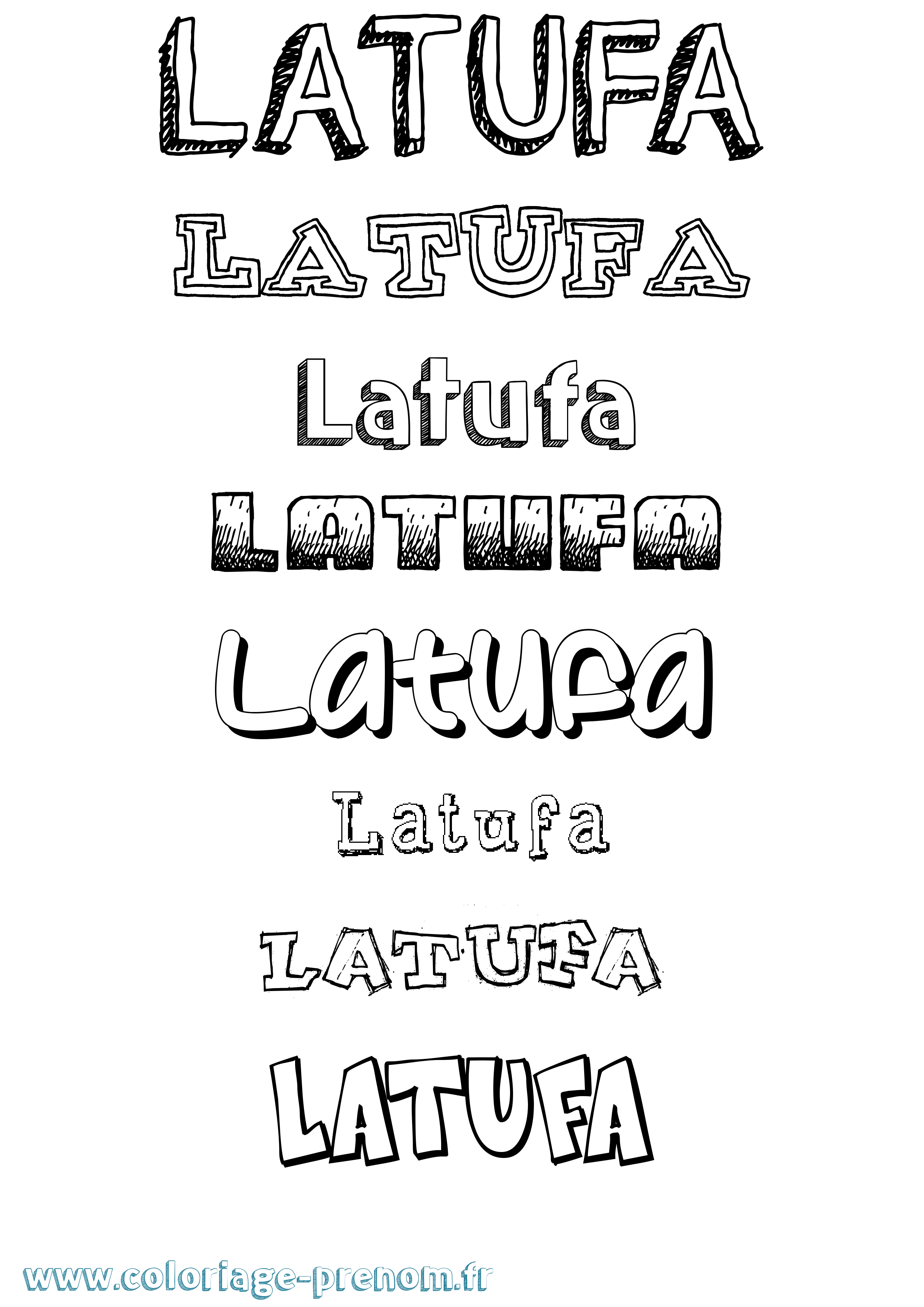 Coloriage Latufa Dessiné Coloriage prénom Latufa Dessiné