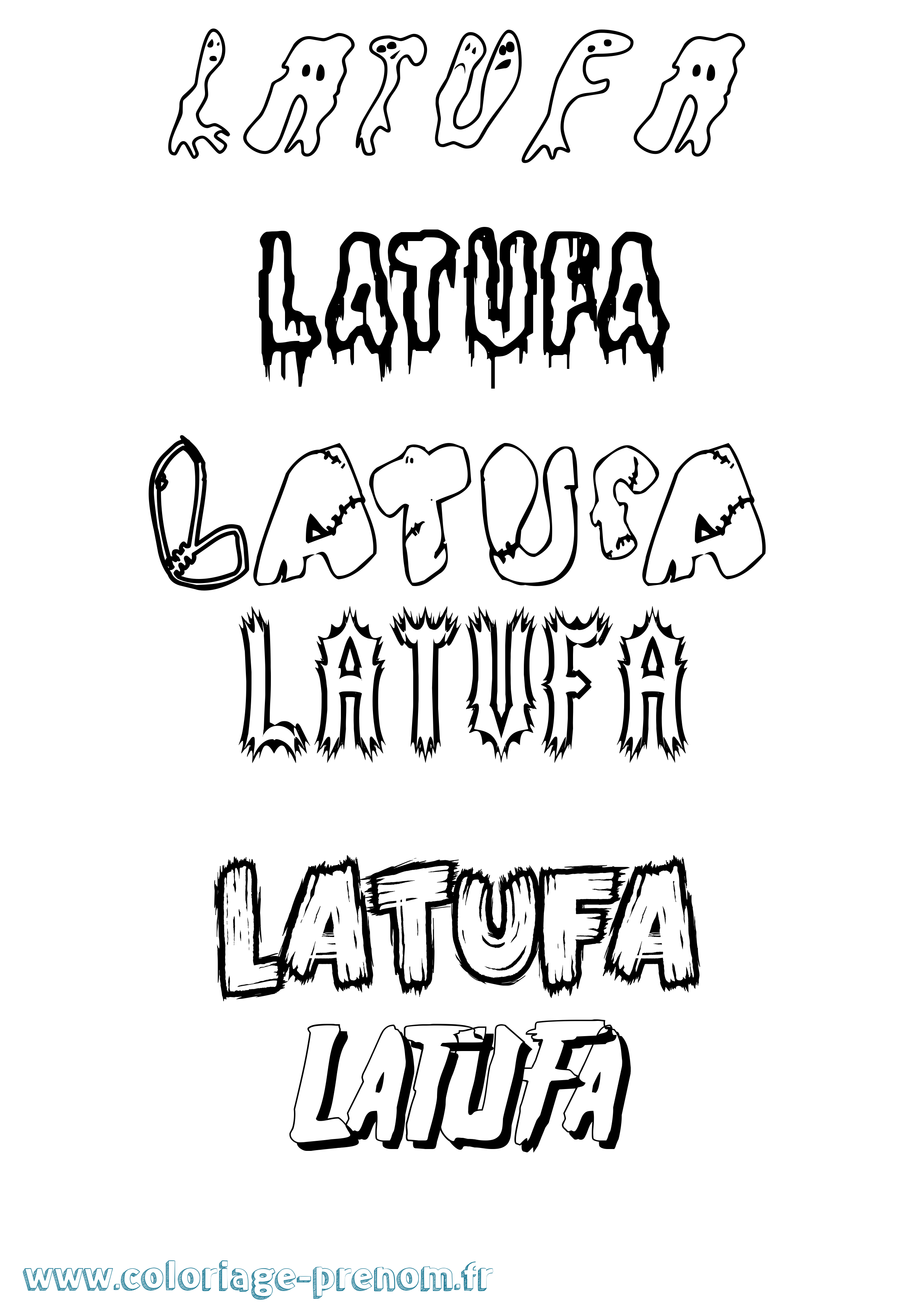 Coloriage Latufa Frisson Coloriage prénom Latufa Frisson